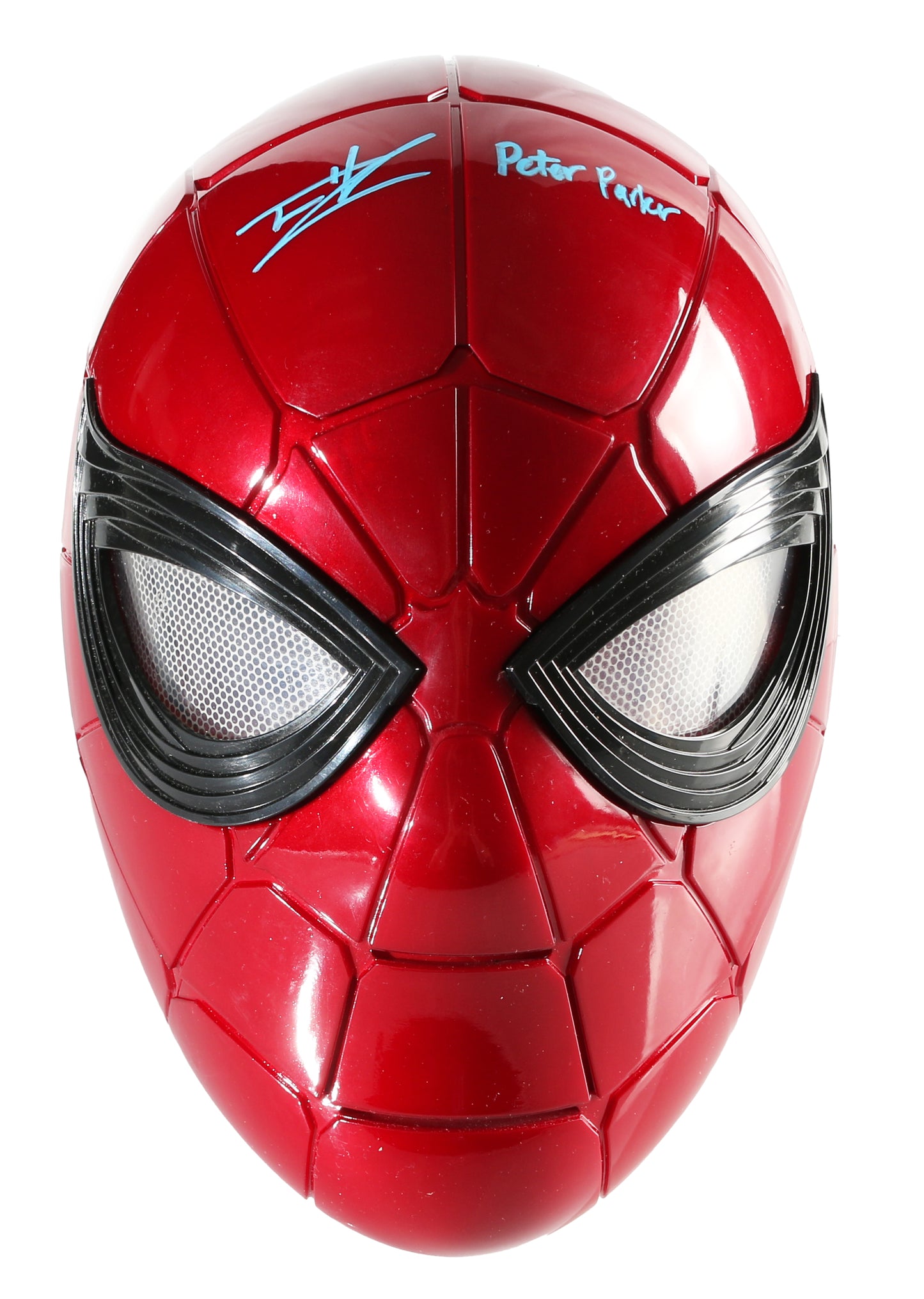 
                  
                    Tom Holland as Iron Spider-Man in Avengers: Infinity War (SWAU) Signed Hasbro Legends Series Prop Replica Helmet with Character Name
                  
                