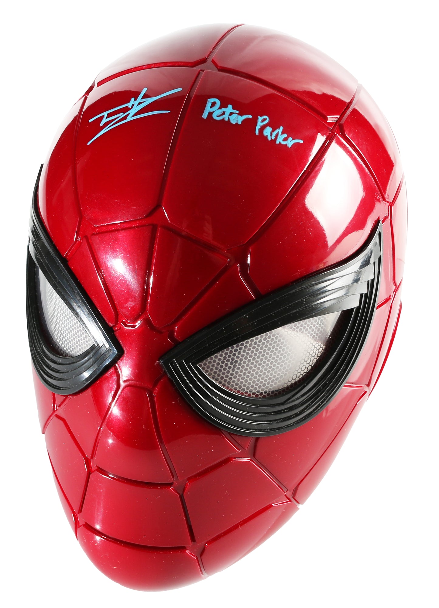 
                  
                    Tom Holland as Iron Spider-Man in Avengers: Infinity War (SWAU) Signed Hasbro Legends Series Prop Replica Helmet with Character Name
                  
                