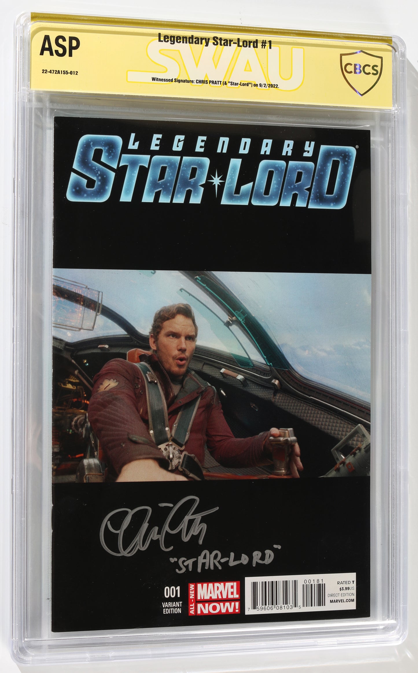 
                  
                    Legendary Star-Lord #1 - Signed by Chris Pratt (CBCS Authentic Signature Program) 2014
                  
                