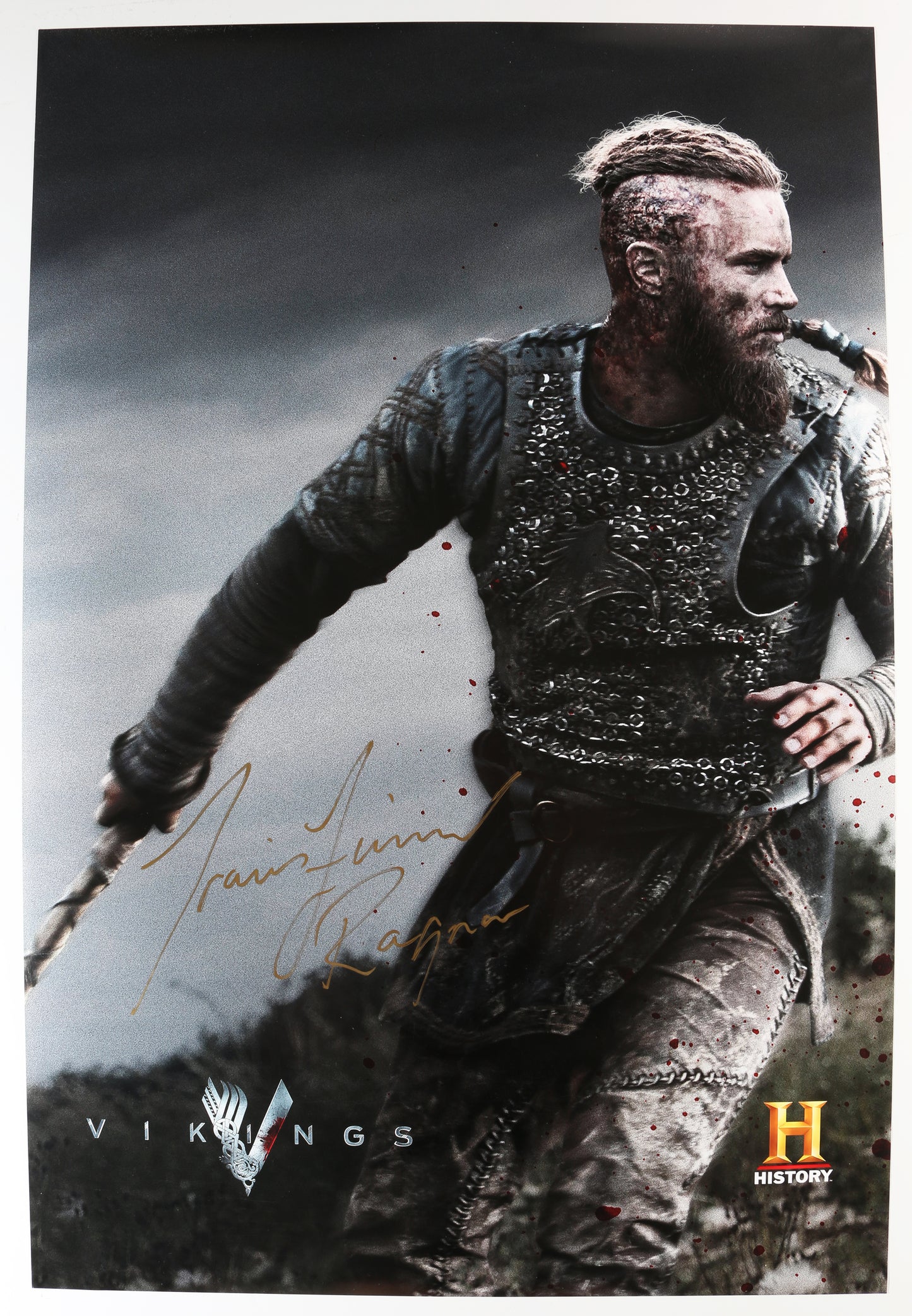 
                  
                    Travis Fimmel as Ragnar Lothbrok in Vikings Signed 24x36 Poster with Character Name
                  
                