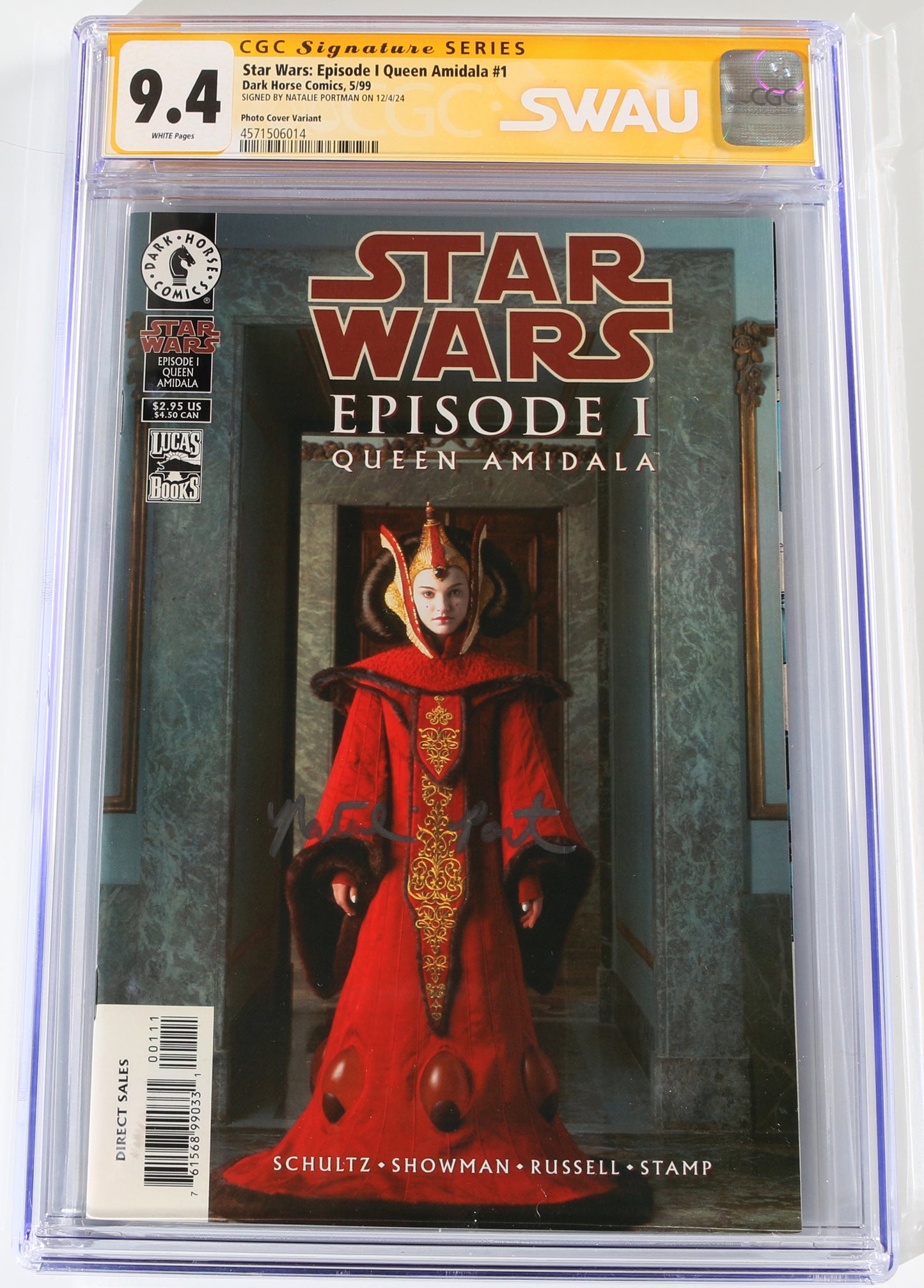 
                  
                    Star Wars: Episode I Queen Amidala #1 - Signed by Natalie Portman as Padme from Star Wars (CGC Signature Series 9.4) 1999
                  
                