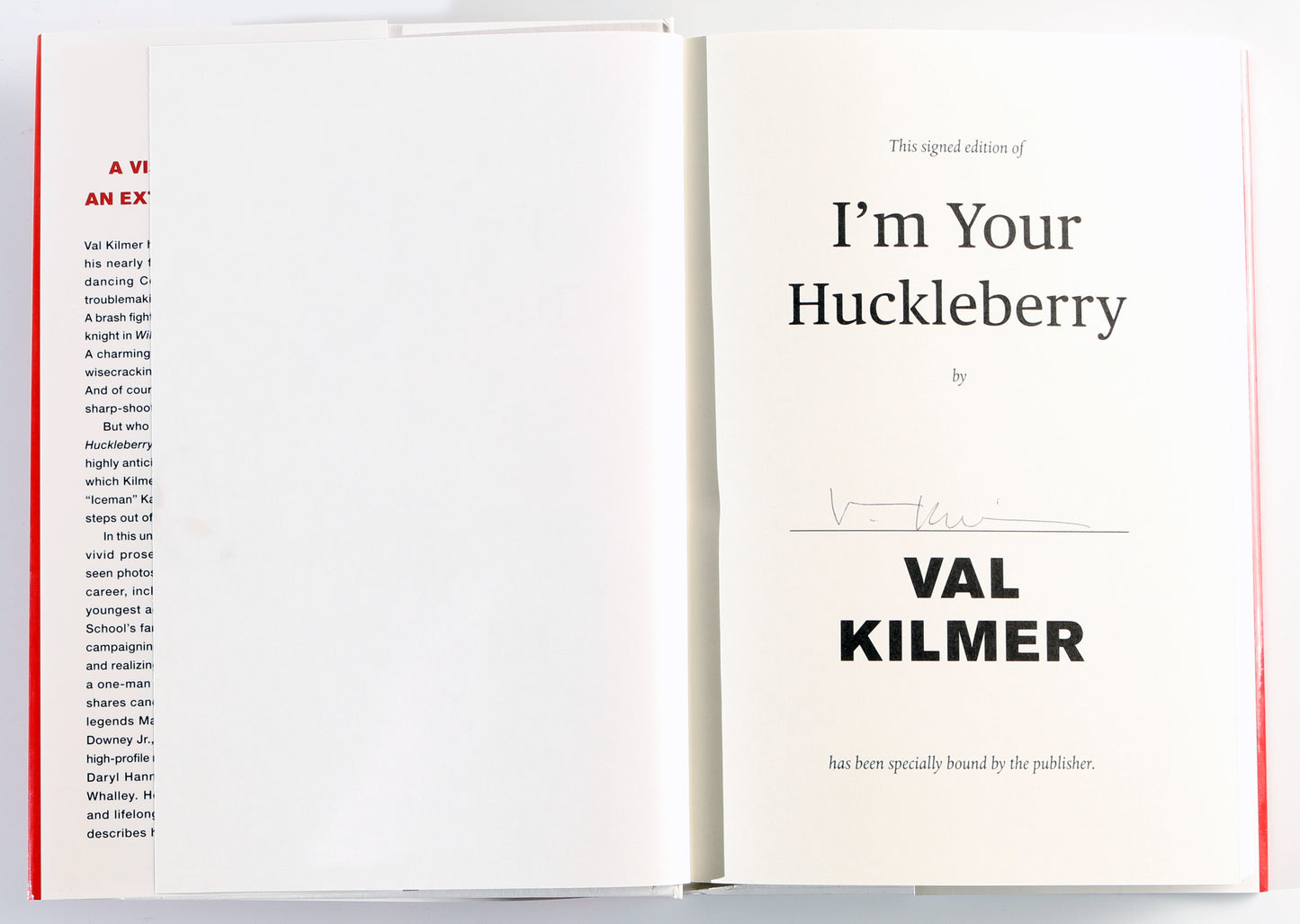 
                  
                    I'm Your Huckleberry Hardcover Book Signed by Top Gun & Batman Forever Actor / Author: Val Kilmer
                  
                