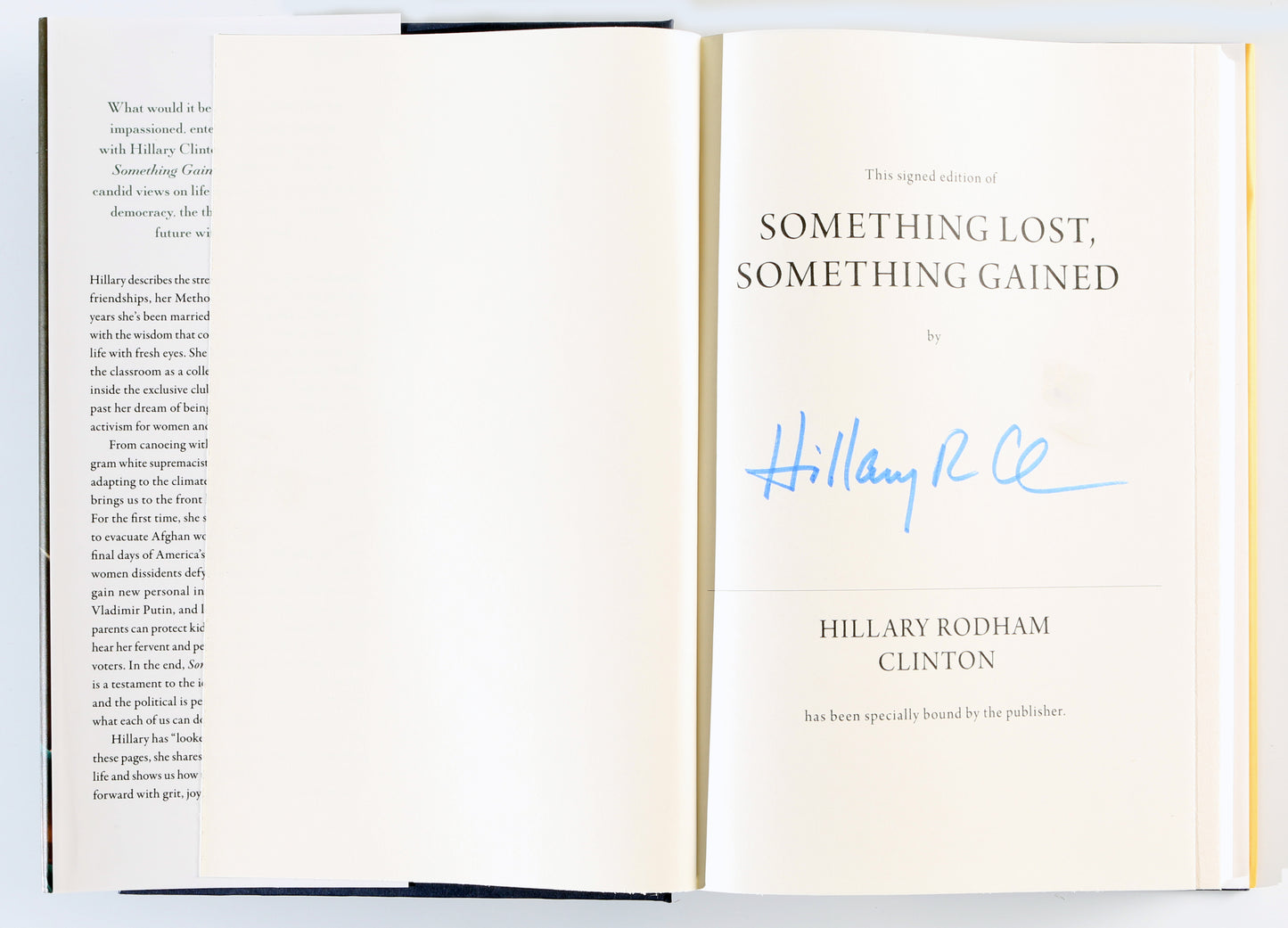 
                  
                    Something Lost, Something Gained Hardcover Book Signed by Politician / Author: Hillary Clinton
                  
                