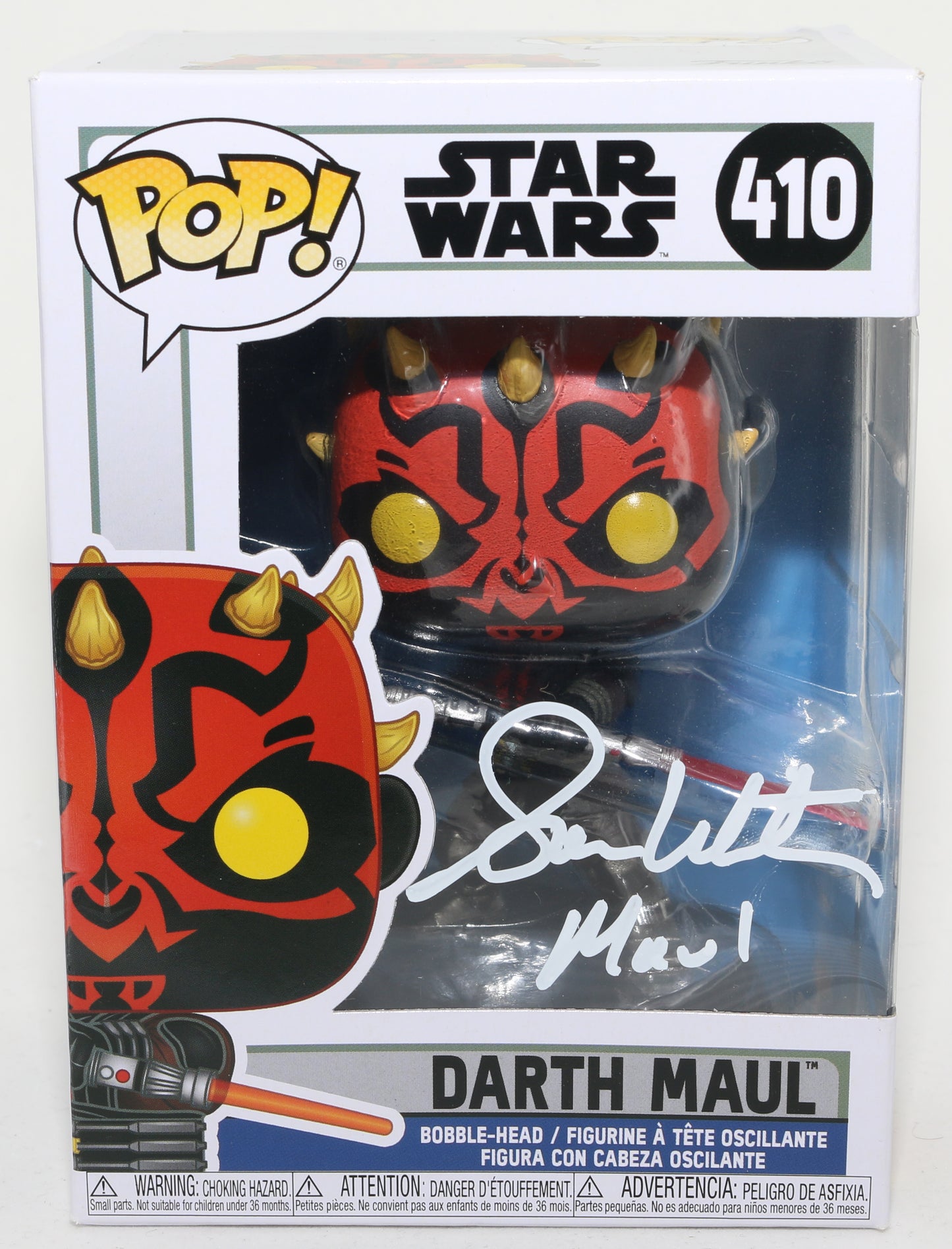 
                  
                    Sam Witwer as Darth Maul in Star Wars: The Clone Wars (SWAU) Signed Funko POP! #410 with Character Name
                  
                