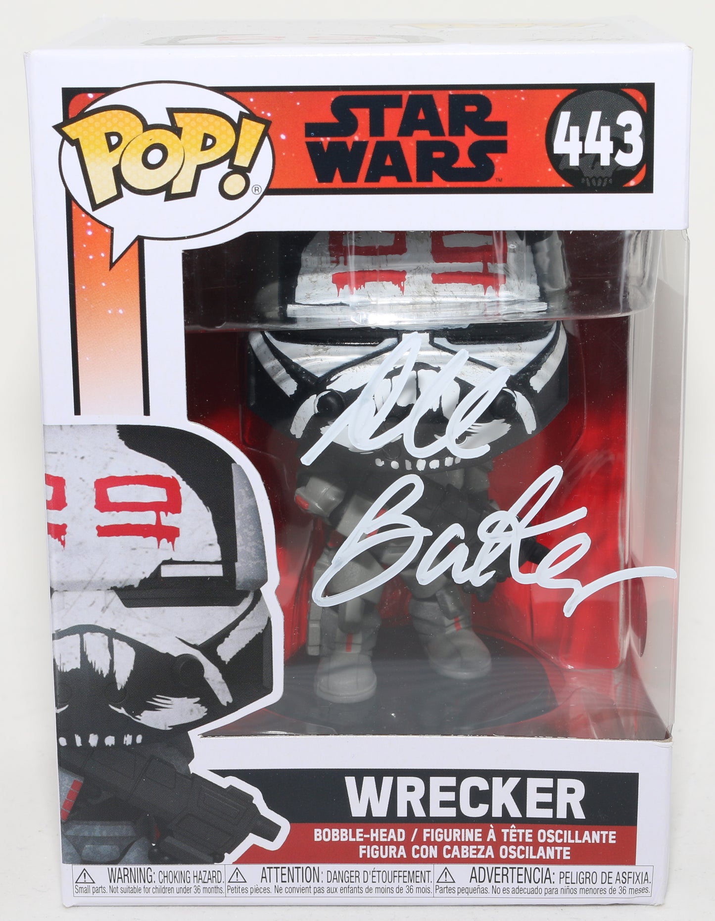 
                  
                    Dee Bradley Baker as Wrecker in Star Wars: The Bad Batch (SWAU) Signed Funko POP! #443
                  
                