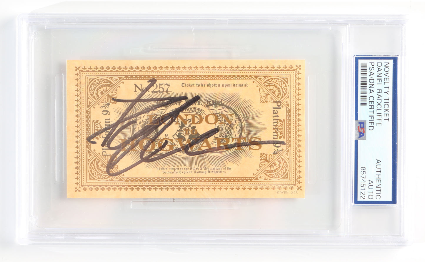 
                  
                    Daniel Radcliffe as Harry Potter in Harry Potter (PSA Encapsulated) Signed Hogwarts Express Prop Replica Train Ticket
                  
                