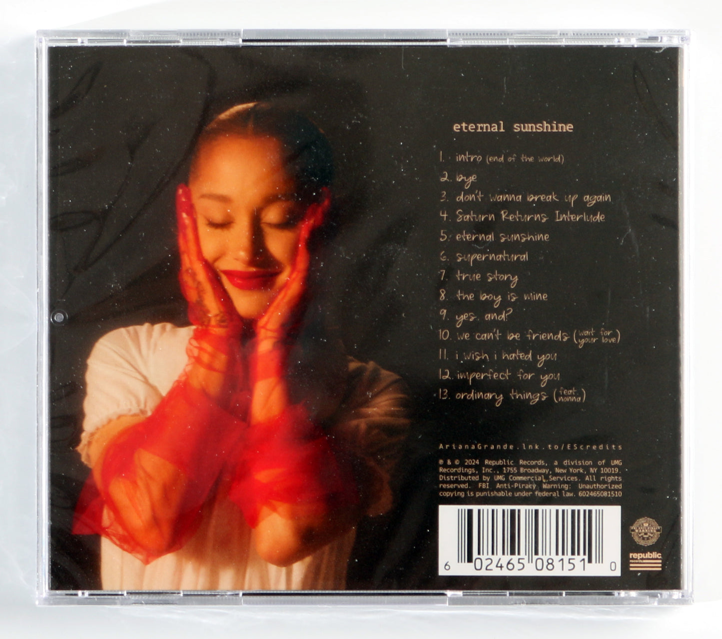 
                  
                    Ariana Grande: Eternal Sunshine CD Album Cover Signed by Ariana Grande
                  
                