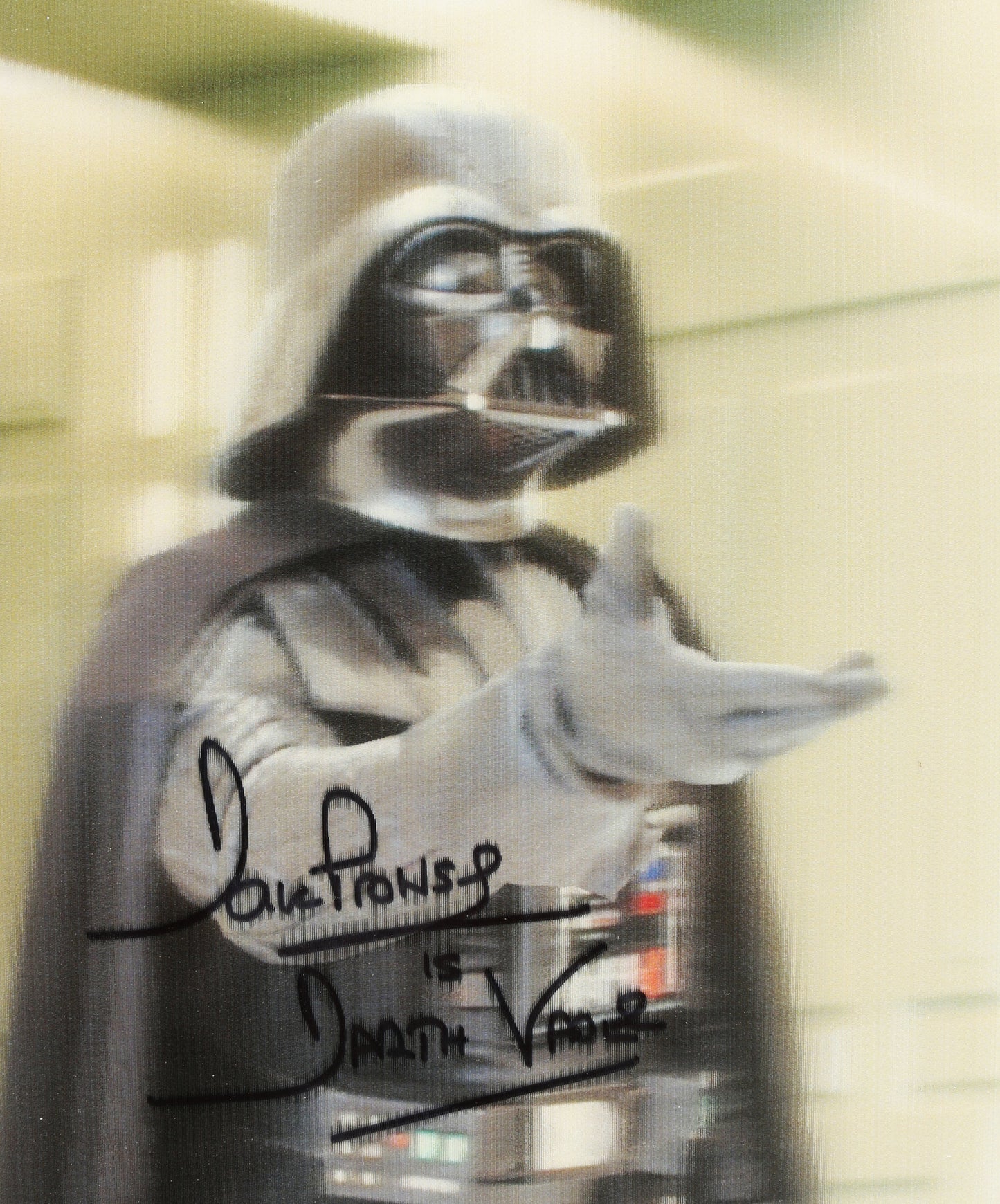 
                  
                    Dave Prowse as Darth Vader in Star Wars: The Empire Strikes Back Signed 8x10 Lenticular 3D Photo with Character Name
                  
                