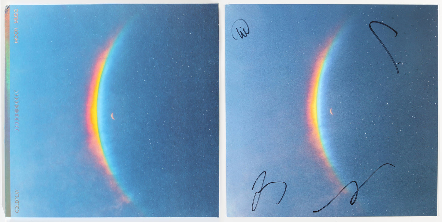 
                  
                    Coldplay: Moon Music LP 12" Vinyl Record Insert Signed by Jonny Buckland, Will Champion, Guy Berryman, & Chris Martin
                  
                