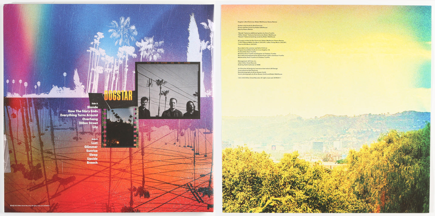 
                  
                    Dogstar: Somewhere Between the Power Lines & Palm Trees LP 12" Vinyl Record Insert Band Signed by Keanu Reeves, Robert Mailhouse, & Bret Domrose
                  
                