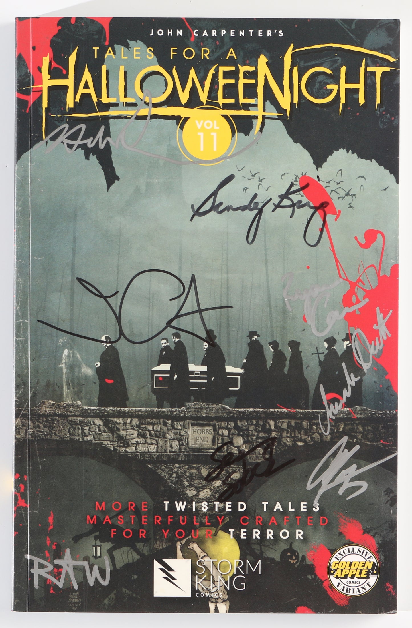 
                  
                    John Carpenter's Tales for a HalloweeNight Vol. 11 Graphic Novel Comic Book Cast Signed by John Carpenter, Sandy King, Jason Shawn Alexander, Ryan Winn, Cat Staggs, Amanda Deibert, Ryan Carr, & Sean Sobczak
                  
                