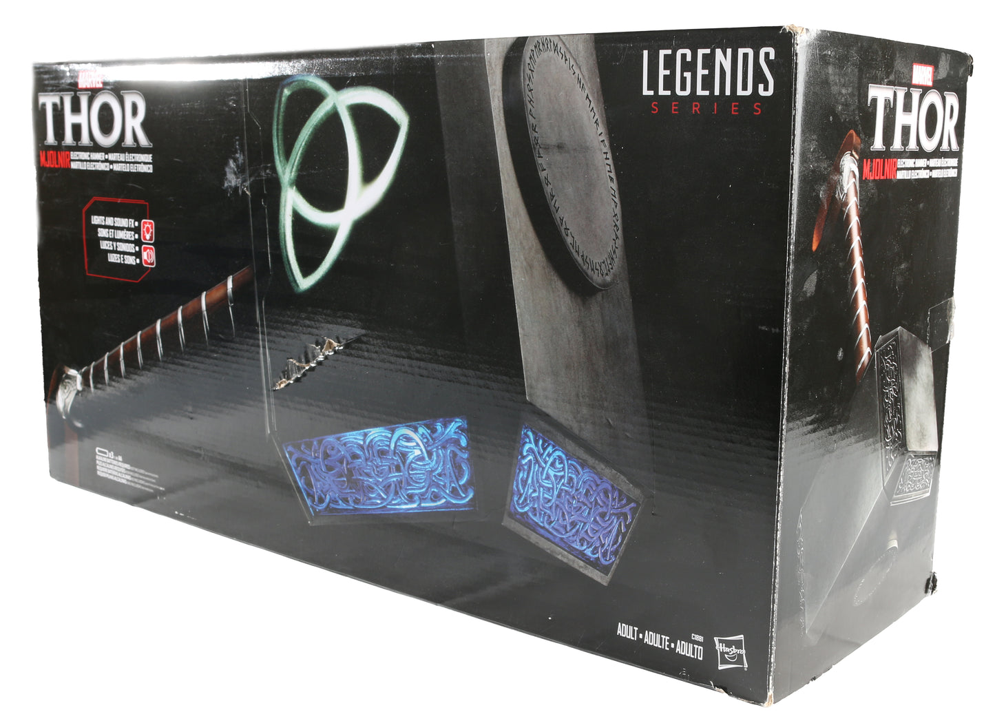 
                  
                    Marvel Legends Mighty Thor Mjolnir Prop Replica Hasbro Legends Series Electronic Hammer (SWAU) Signed by Chris Hemsworth, Natalie Portman, & Anthony Hopkins
                  
                