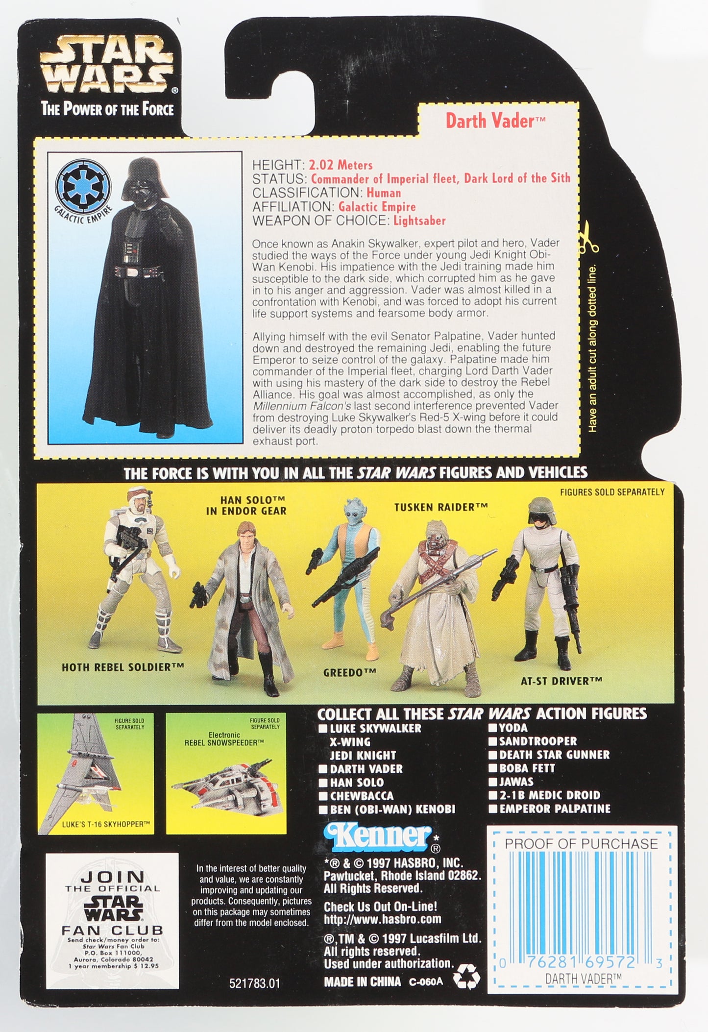 
                  
                    Dave Prowse as Darth Vader in Star Wars: Return of the Jedi Signed Kenner Power of the Force Action Figure with Character Name
                  
                