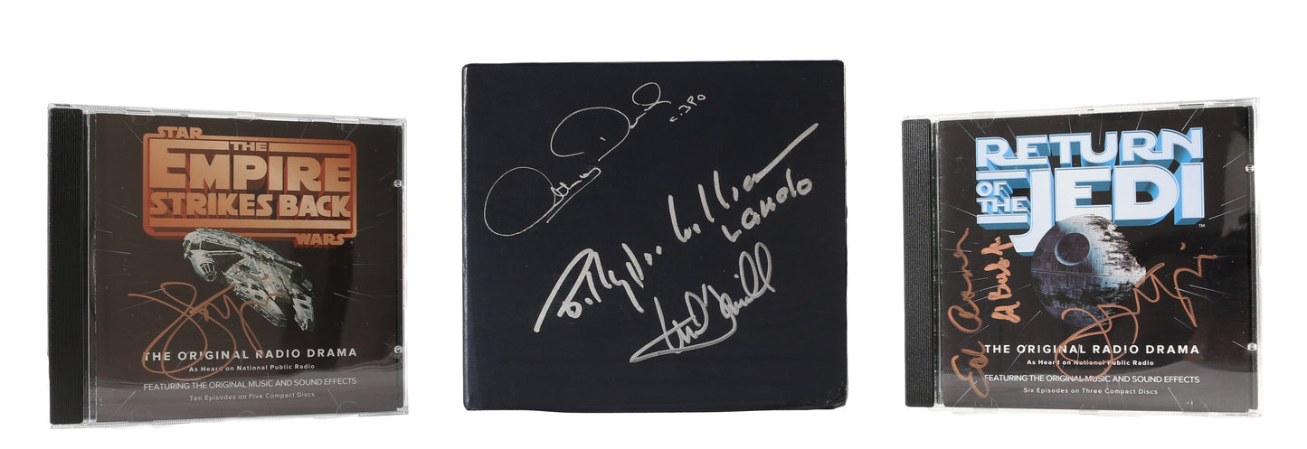 
                  
                    Star Wars Trilogy NPR Original Radio Drama Limited Edition CD Box Set 1996 Cast Signed by Mark Hamill, Billy Dee Williams, Anthony Daniels, John Lithgow, Ed Begley Jr., & Ed Asner
                  
                