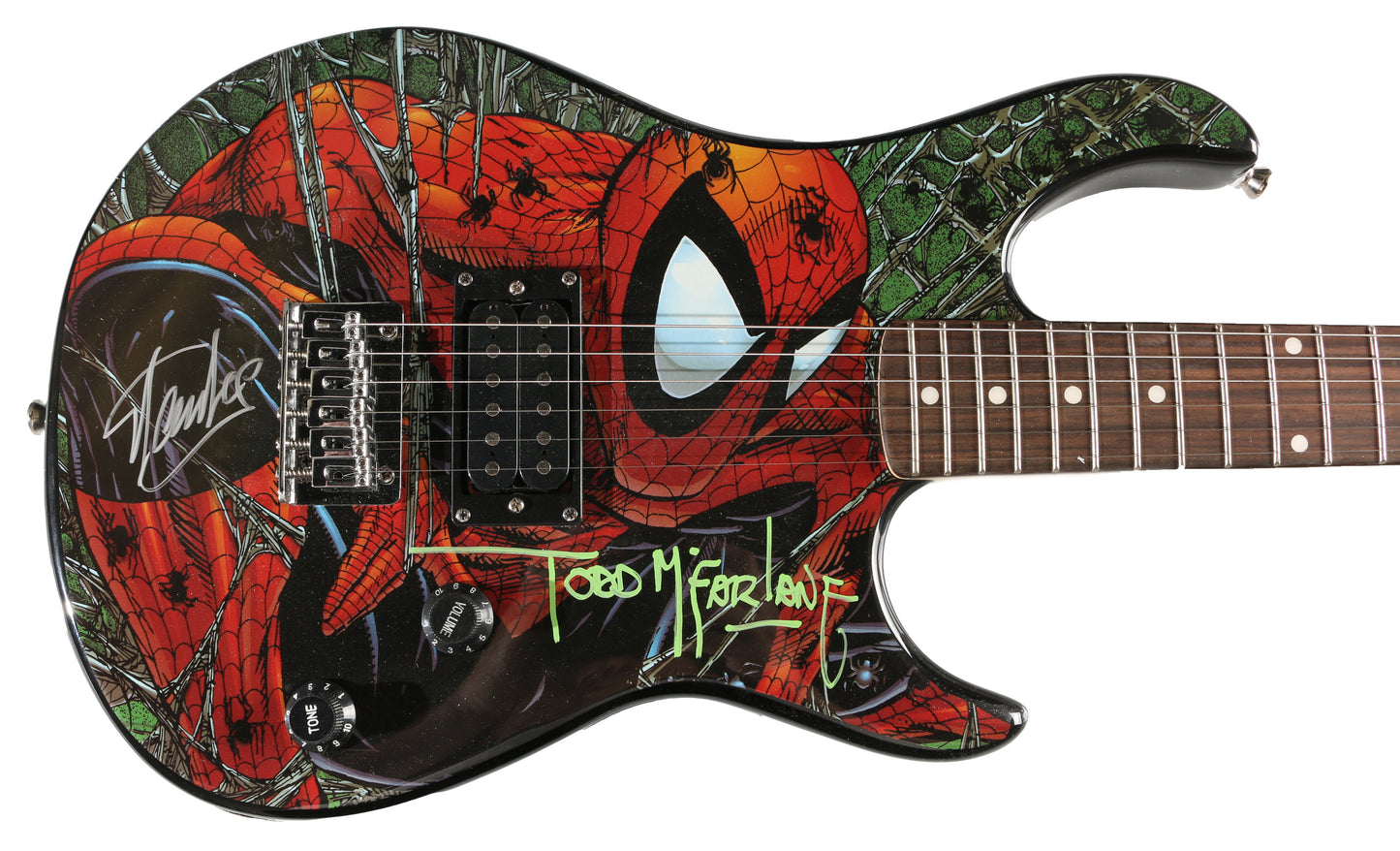 
                  
                    Spider-Man Electric Guitar (JSA) Signed by Artist: Todd McFarlane & Marvel Comics / Spider-Man Creator: Stan Lee
                  
                