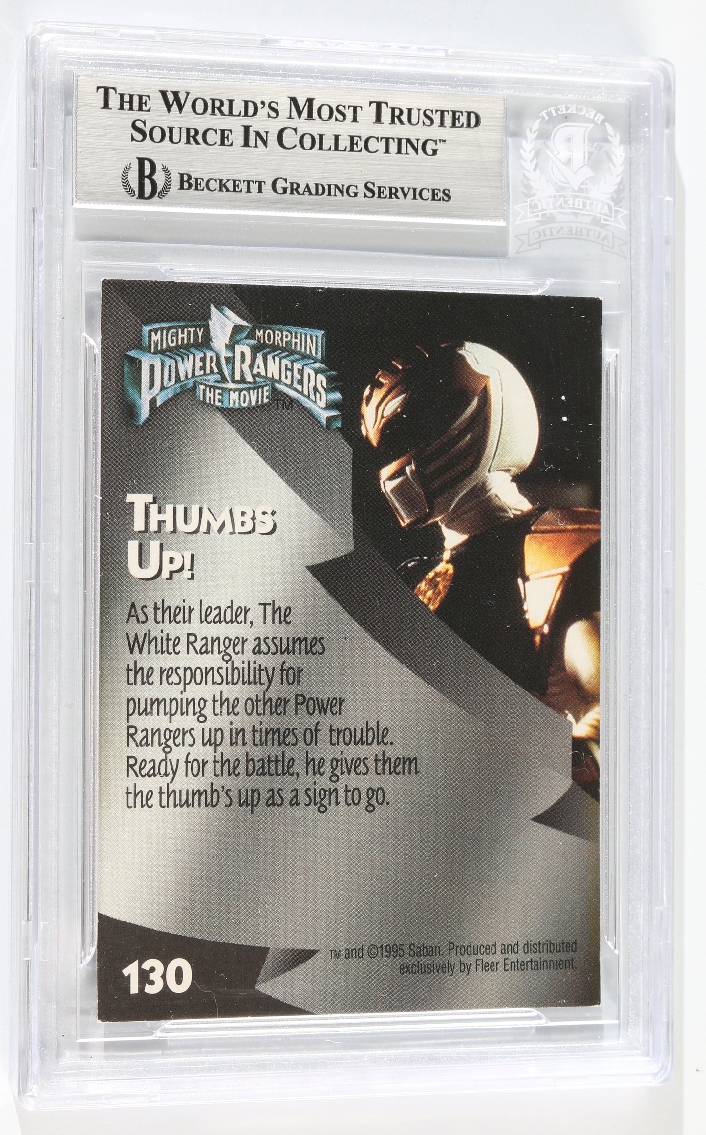 
                  
                    Jason David Frank as White Ranger in Power Rangers (Beckett Encapsulated) Signed 1995 Fleer Ultra Trading Card #130
                  
                
