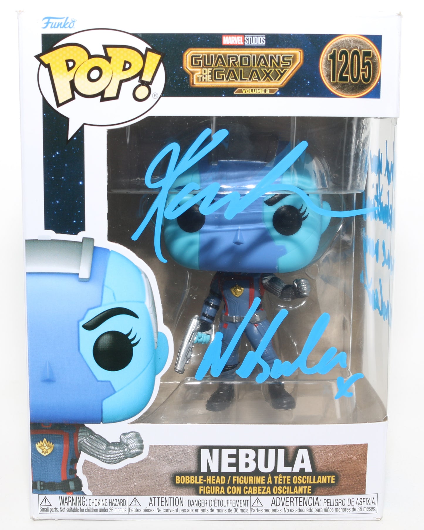 
                  
                    Karen Gillan as Nebula in Guardians of the Galaxy Vol. 3 Signed Funko POP! #1205 with Character Name & Quote
                  
                