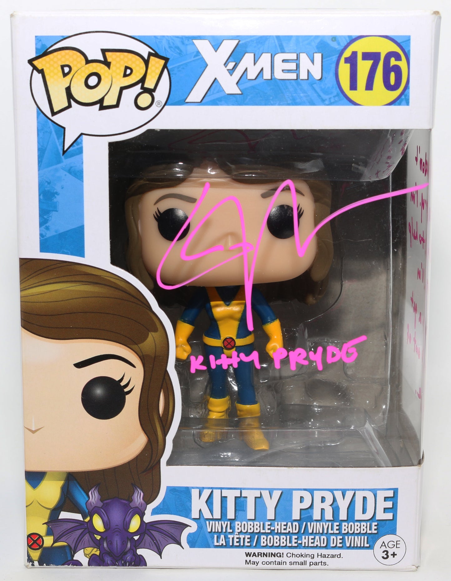 
                  
                    Elliot / Ellen Page as Kitty Pryde in X-Men Signed Funko POP! #176 with Character Name & Quote
                  
                