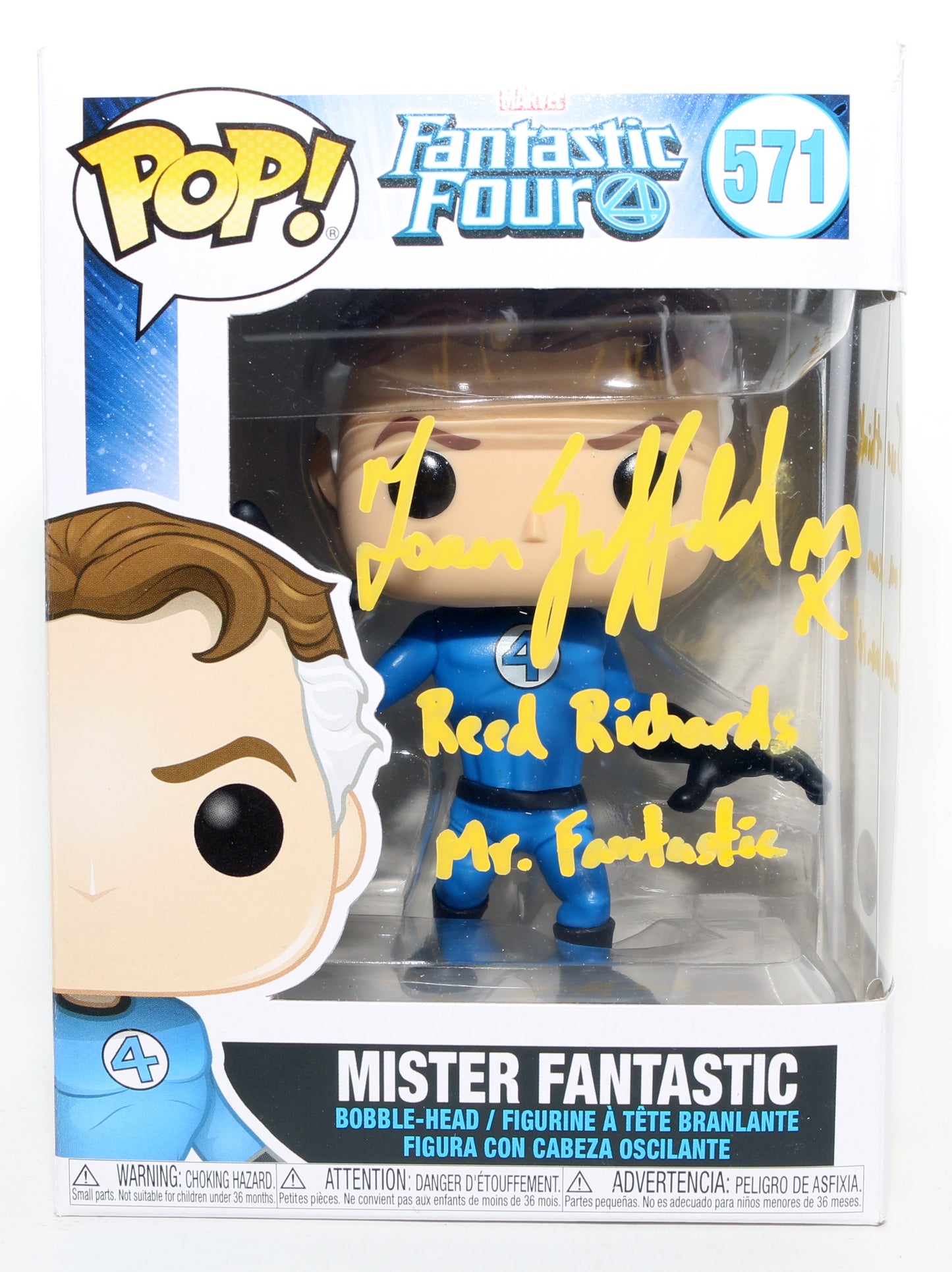 
                  
                    Ioan Gruffudd as Reed Richards / Mr. Fantastic in Fantastic Four (JSA) Signed Funko POP! #571 with Character Name & Quote
                  
                