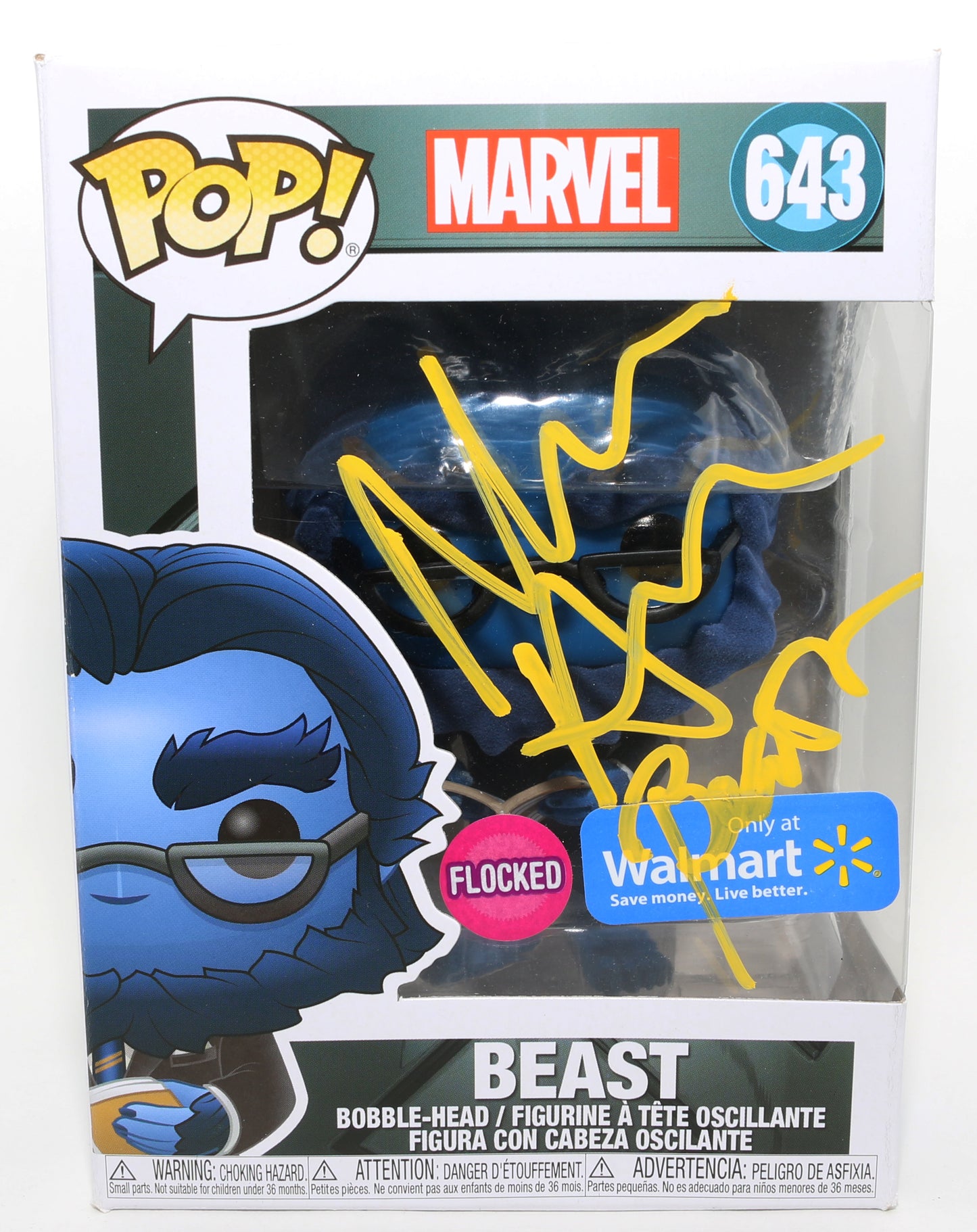
                  
                    Nicholas Hoult as Beast in X-Men Flocked Walmart Exclusive Signed Funko POP! #643 with Character Name
                  
                