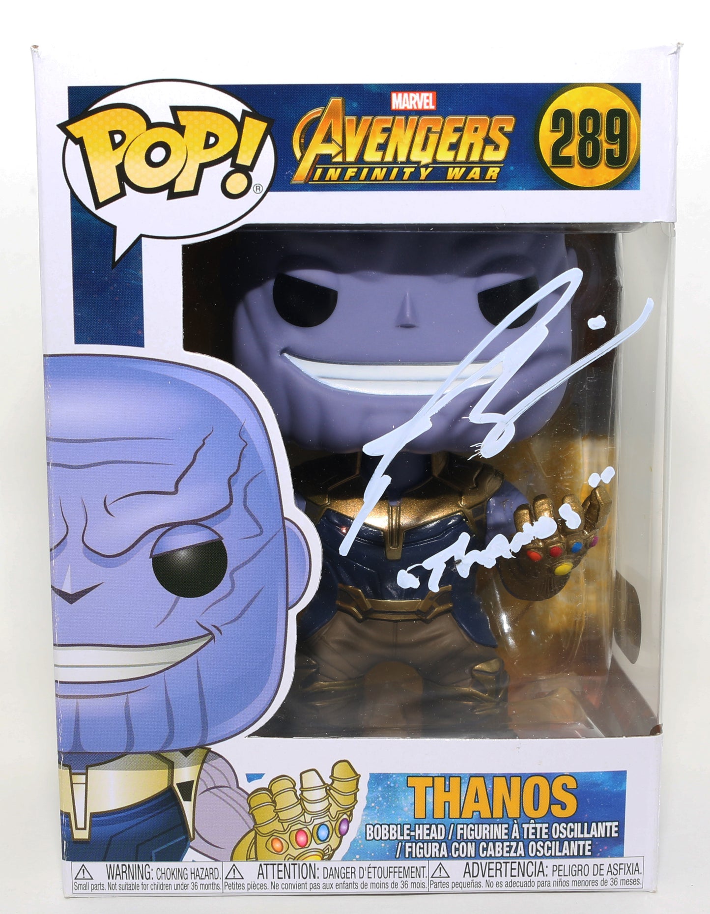 
                  
                    Josh Brolin as Thanos in Avengers: Infinity War (SWAU) Signed Funko POP! #289 with Character Name
                  
                