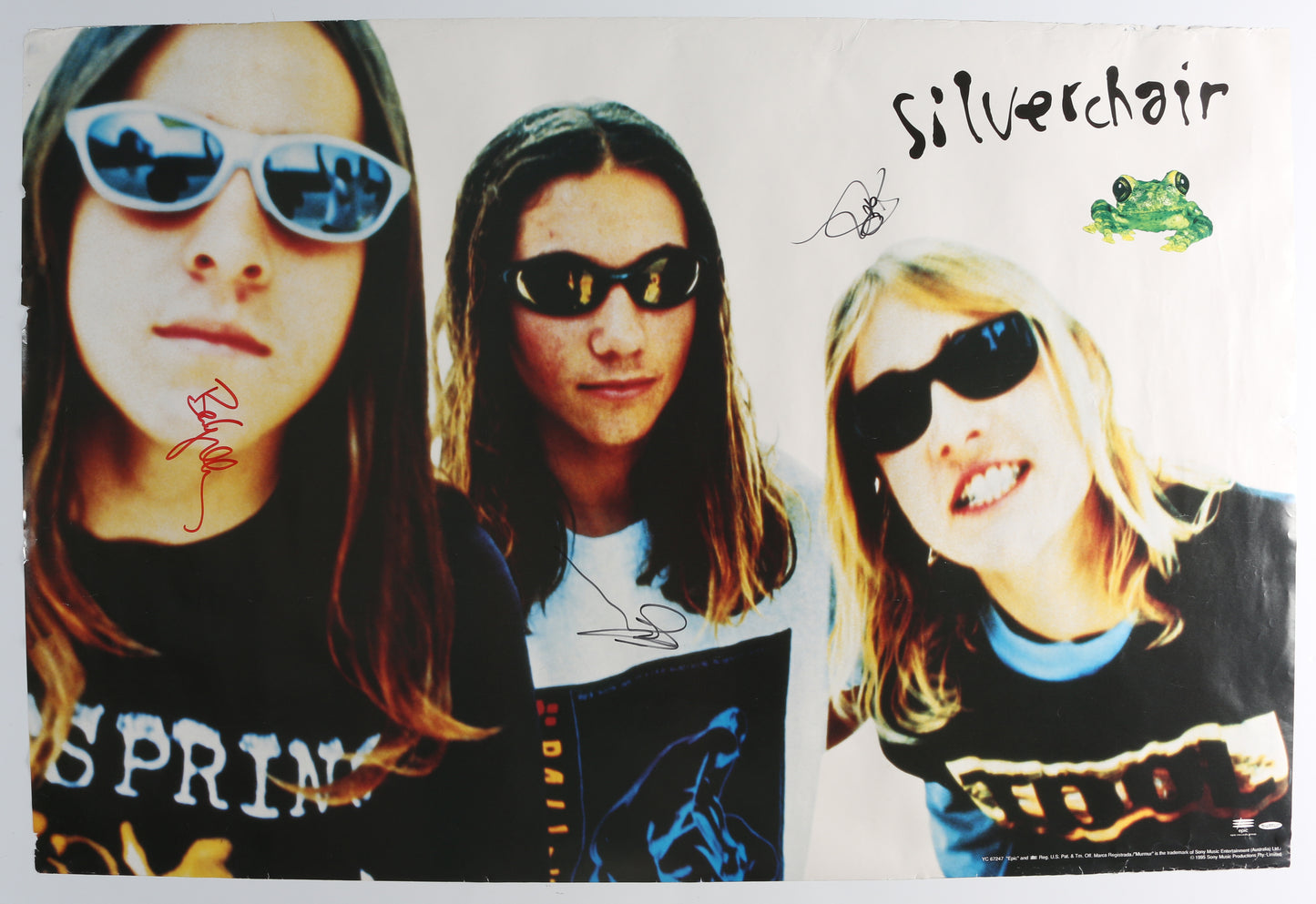 
                  
                    Silverchair 24x36 Poster Band Signed by Ben Gillies, Chris Joannou, & Daniel Johns
                  
                