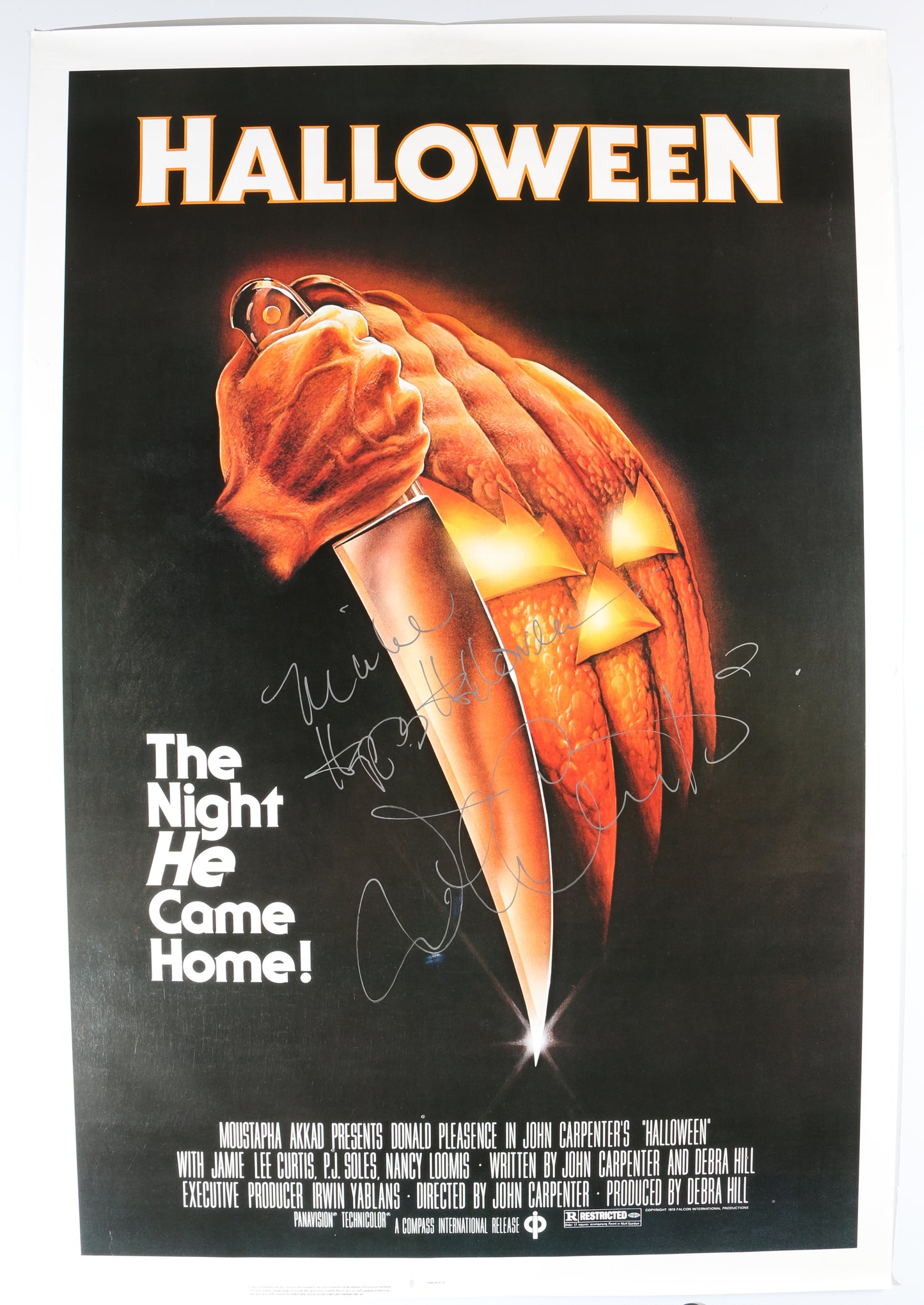 
                  
                    Jamie Lee Curtis as Laurie Strode in Halloween Signed 27x40 Poster with Character Quote
                  
                