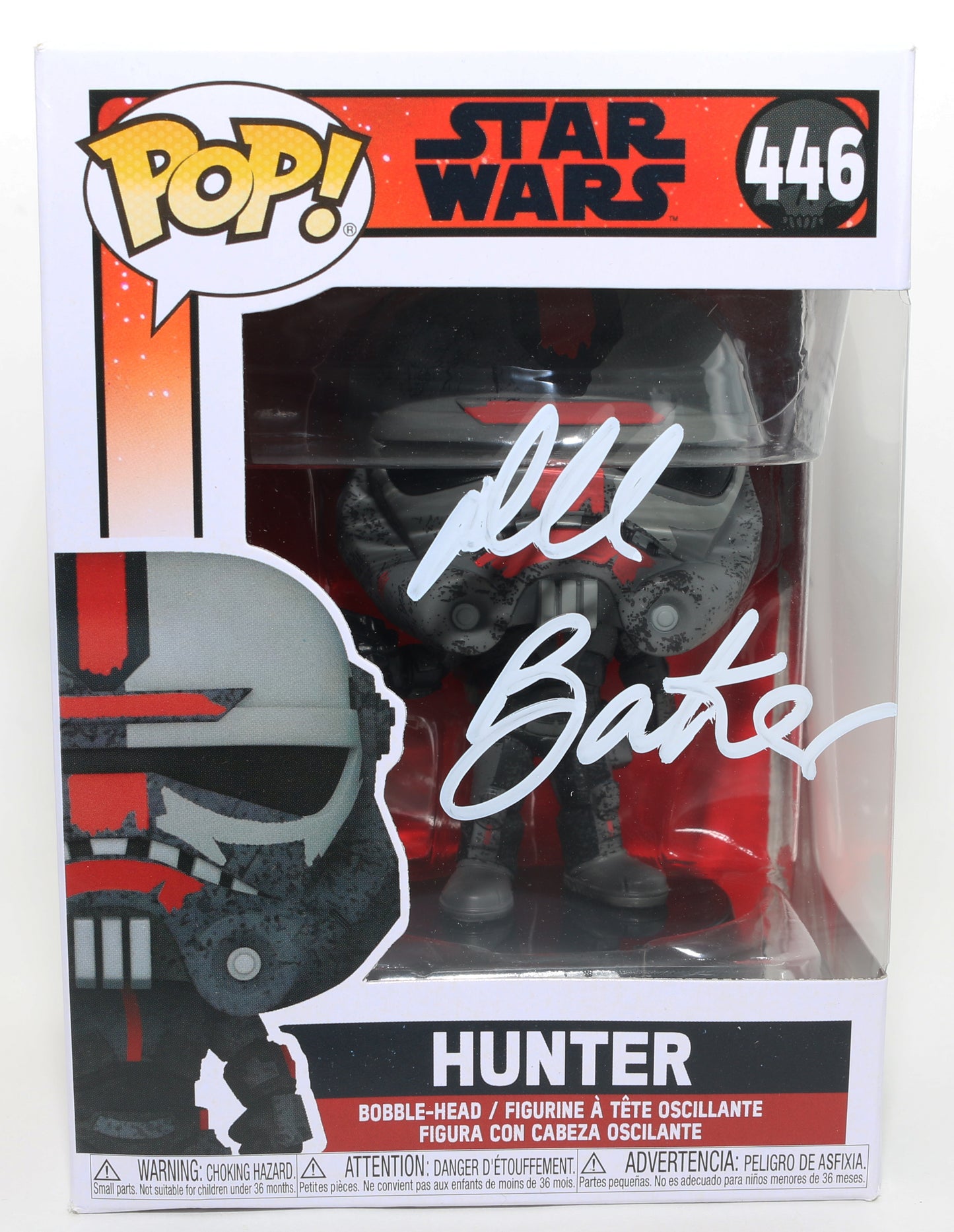
                  
                    Dee Bradley Baker as Hunter in Star Wars: The Bad Batch (SWAU) Signed Funko POP! #446
                  
                