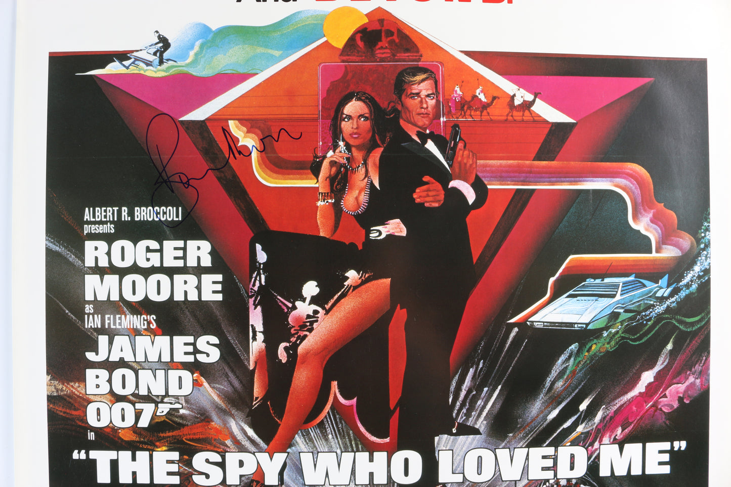 
                  
                    Roger Moore as James Bond in James Bond 007: The Spy Who Loved Me Signed 25x39 Poster
                  
                