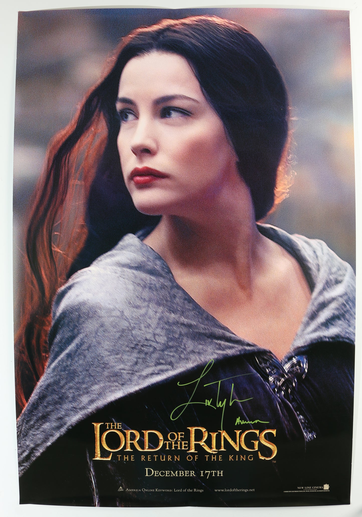 
                  
                    Liv Tyler as Arwen in The Lord of the Rings: Return of the King Signed 26.5x39.5 Poster with Character Name
                  
                