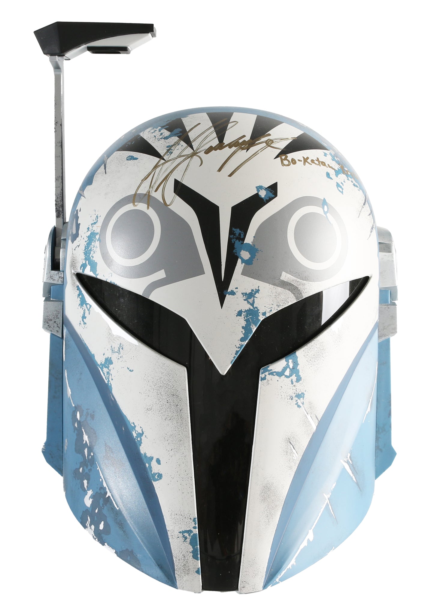
                  
                    Katee Sackhoff as Bo-Katan Kryze in Star Wars: The Mandalorian (JSA) Signed Hasbro Black Series Prop Replica Helmet with Character Name
                  
                