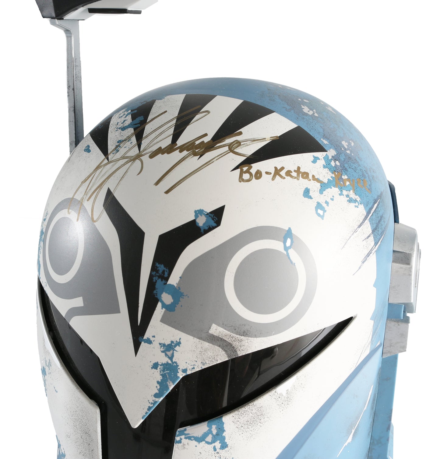 
                  
                    Katee Sackhoff as Bo-Katan Kryze in Star Wars: The Mandalorian (JSA) Signed Hasbro Black Series Prop Replica Helmet with Character Name
                  
                