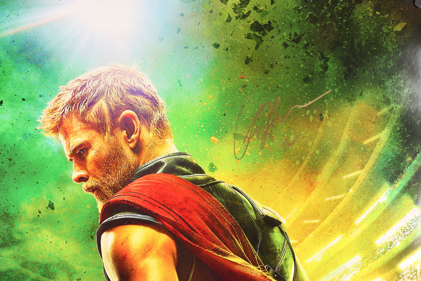 
                  
                    Chris Hemsworth as Thor in Thor: Ragnarok Signed 27x40 French Poster with Character Name
                  
                