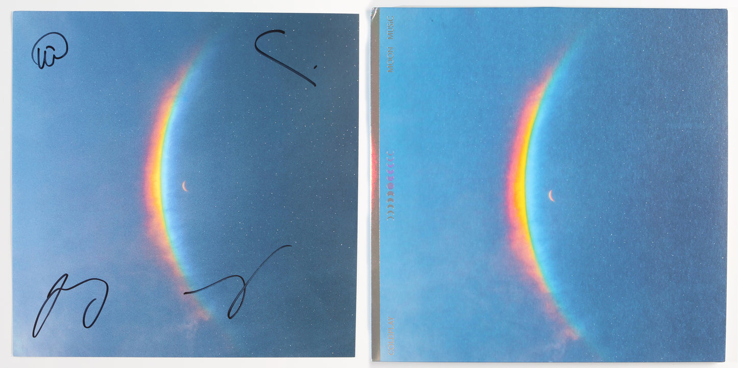 
                  
                    Coldplay: Moon Music LP 12" Vinyl Record Insert Signed by Jonny Buckland, Will Champion, Guy Berryman, & Chris Martin
                  
                