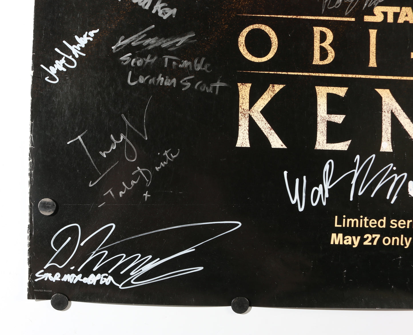 
                  
                    Star Wars: Obi-Wan Kenobi 27x40 Poster Cast Signed by Ewan McGregor, Hayden Christensen, Ian McDiarmid, Indira Varma, Vivien Lyra Blair, Rupert Friend, Kumail Nanjiani & More with Character Names
                  
                