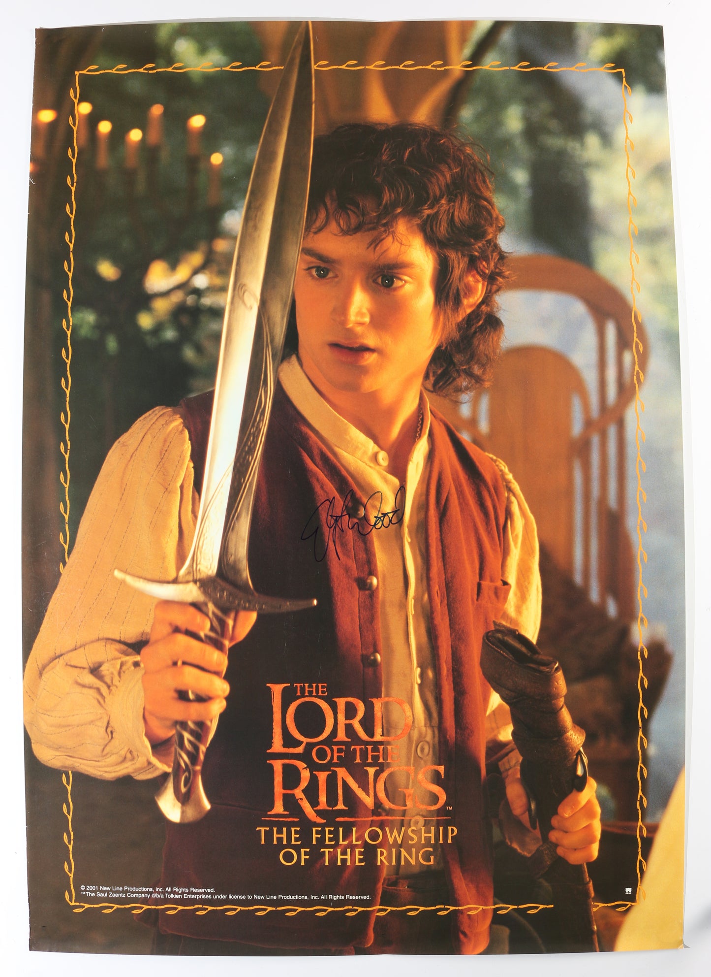 
                  
                    Elijah Wood as Frodo Baggins in The Lord of the Rings: The Fellowship of the Ring Signed 26.5x38.5 Poster
                  
                