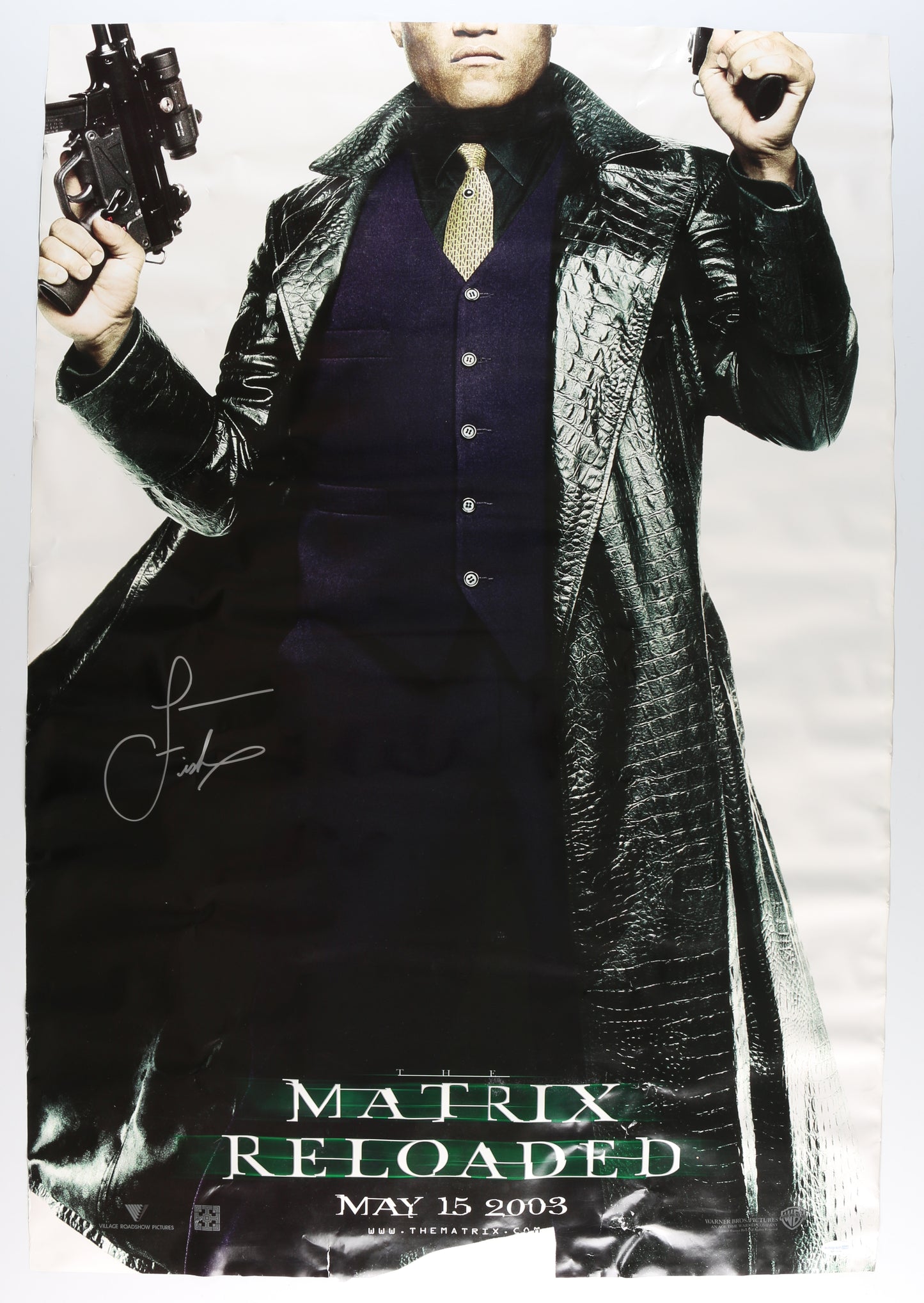 
                  
                    Laurence Fishburne as Morpheus in The Matrix: Reloaded Signed 27x40 Poster
                  
                