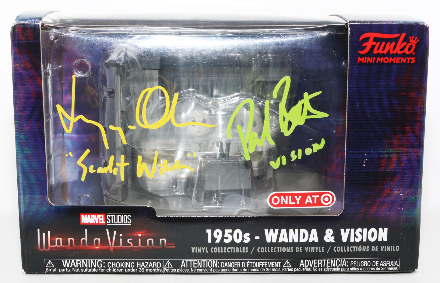 
                  
                    Elizabeth Olsen as Wanda & Paul Bettany as Vision [50's] in WandaVision Target Exclusice Signed Funko Mini Moments with Character Names
                  
                