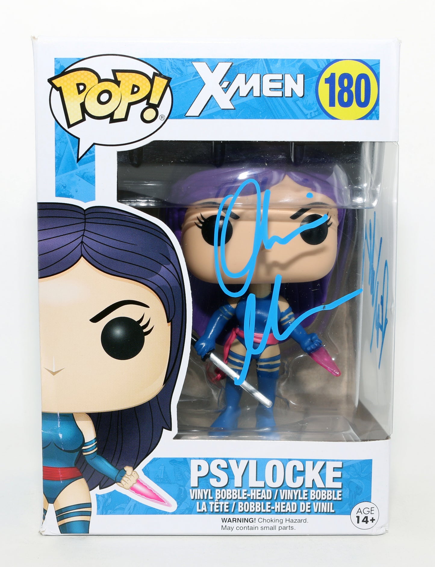 
                  
                    Olivia Munn as Psylocke in X-Men: Apocalypse Signed Funko POP! #180 with Character Name
                  
                