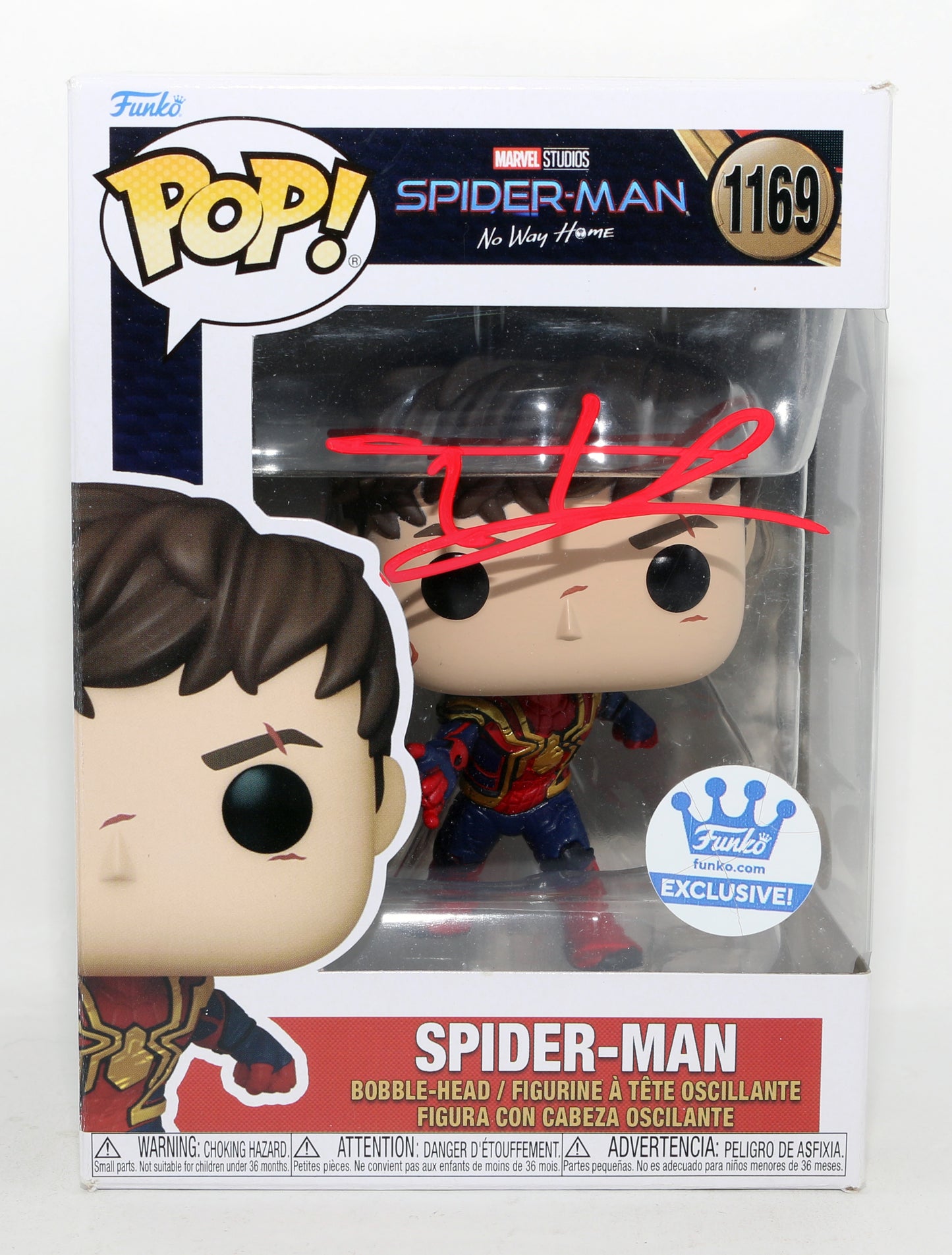 
                  
                    Tom Holland as Spider-Man in Spider-Man: No Way Home Funko Store Exclusive Signed Funko POP! #1169
                  
                