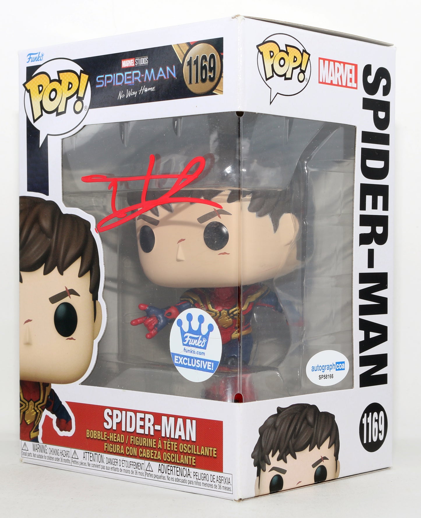 
                  
                    Tom Holland as Spider-Man in Spider-Man: No Way Home Funko Store Exclusive Signed Funko POP! #1169
                  
                