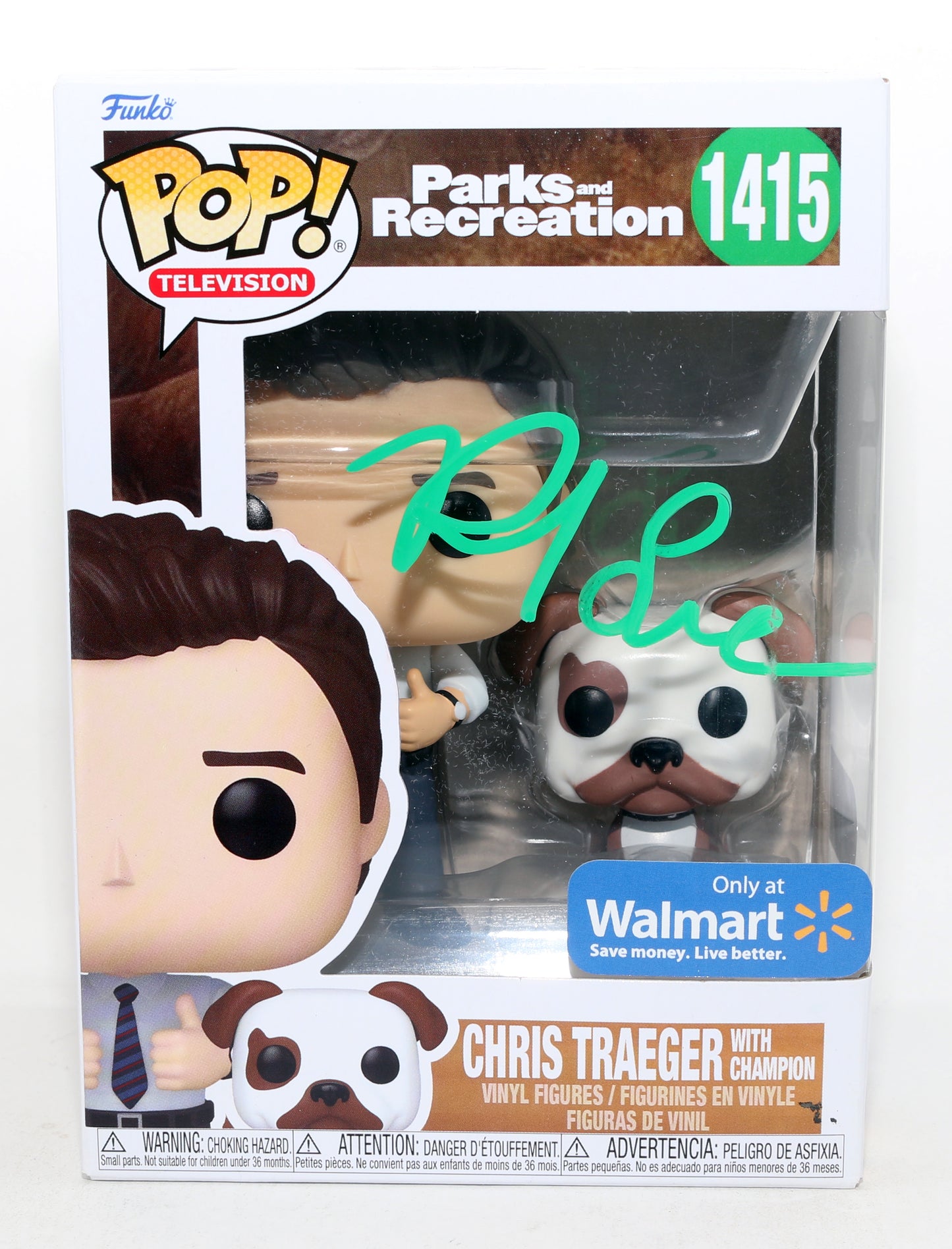 
                  
                    Rob Lowe as Chris Traeger in Parks & Recreation Walmart Exclusive (SWAU) Signed Funko POP! #1415
                  
                