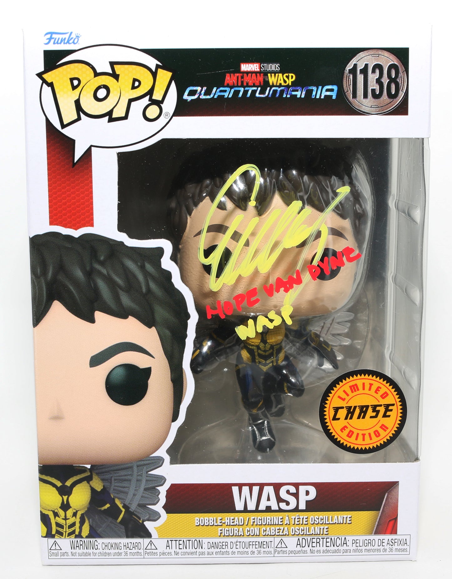 
                  
                    Evangeline Lilly as Wasp in Ant-Man & The Wasp: Quantumania Chase Edition (JSA) Signed Funko POP! #1138 with Character Name
                  
                