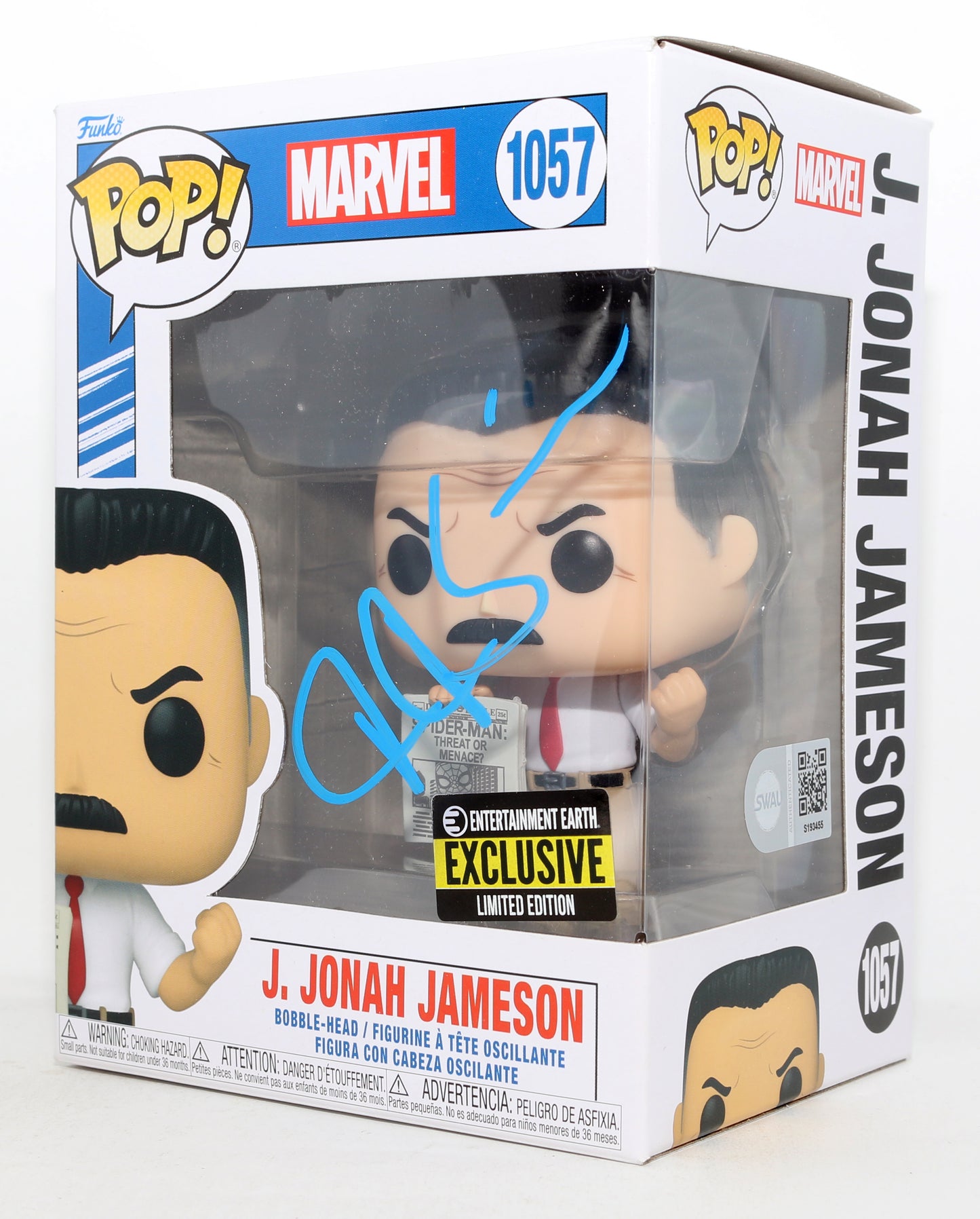 
                  
                    J.K. Simmons as J. Jonah Jameson in Spider-Man Entertainment Earth Exclusive LE (SWAU) Signed Funko POP! #1057
                  
                