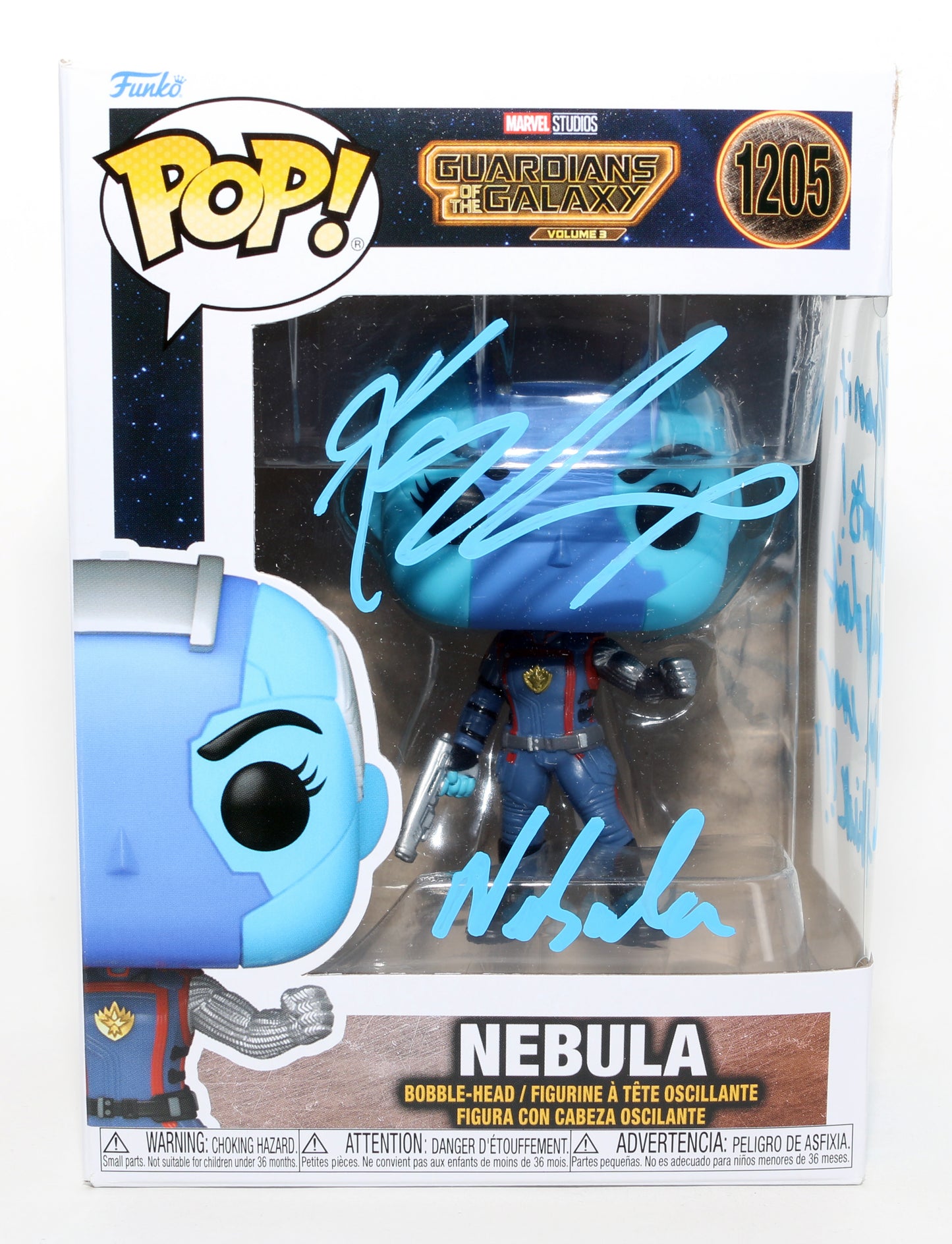 
                  
                    Karen Gillan as Nebula in Guardians of the Galaxy Vol. 3 Signed Funko POP! #1205 with Character Name & Quote
                  
                