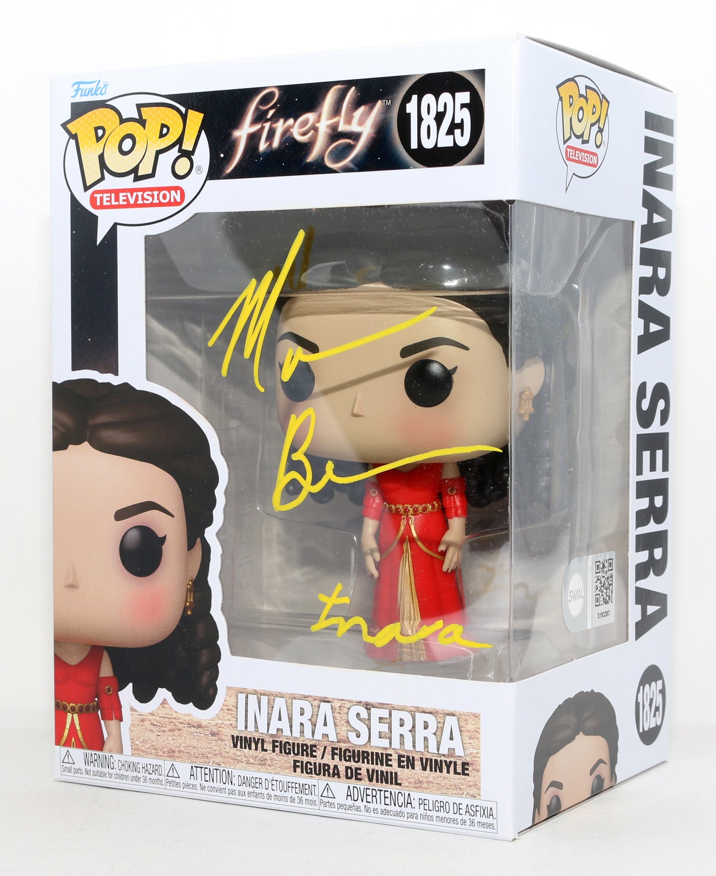 
                  
                    Morena Baccarin as Inara Serra in Firefly (SWAU) Signed Funko POP! #1825 with Character Name
                  
                
