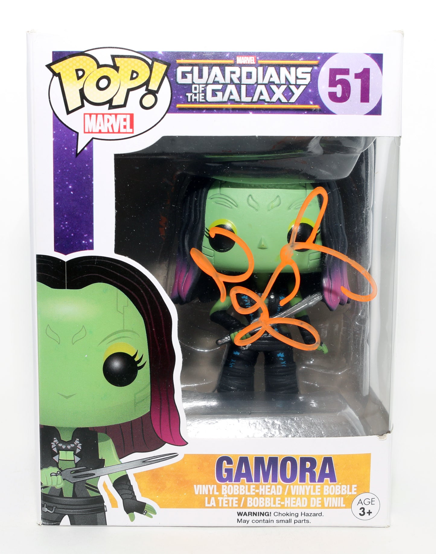 
                  
                    Zoe Saldaña as Gamora in Guardians of the Galaxy Signed Funko POP! #51
                  
                