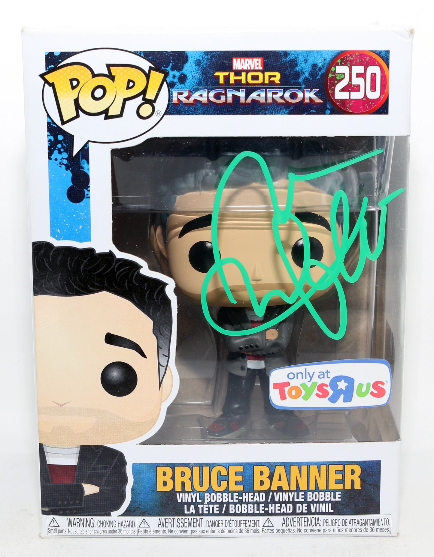 
                  
                    Mark Ruffalo as Bruce Banner in Thor: Ragnarok Toys R Us Exclusive (SWAU) Signed Funko POP! #250
                  
                