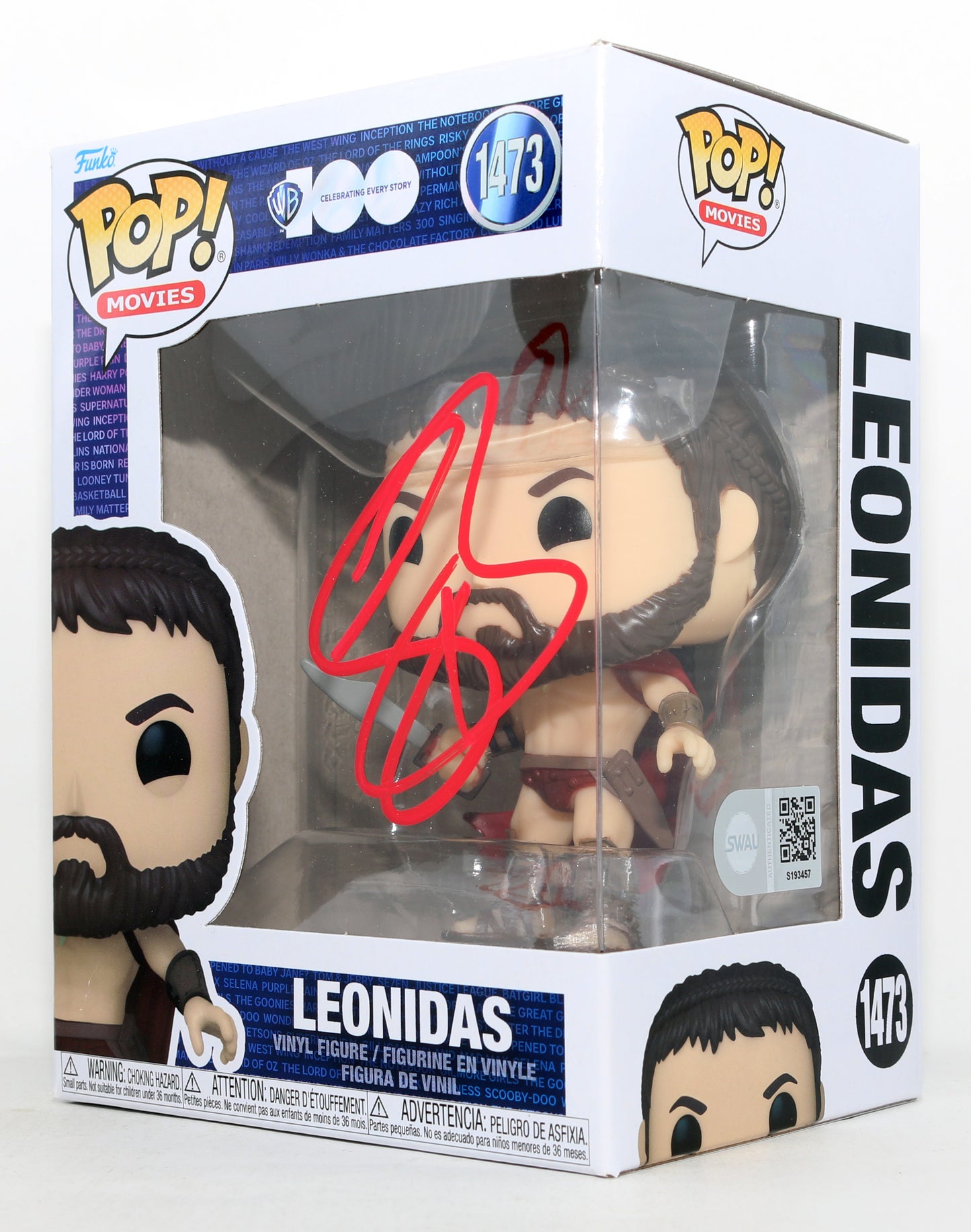 
                  
                    Gerard Butler as Leonidas I in 300 (SWAU) Signed Funko POP! #1473
                  
                
