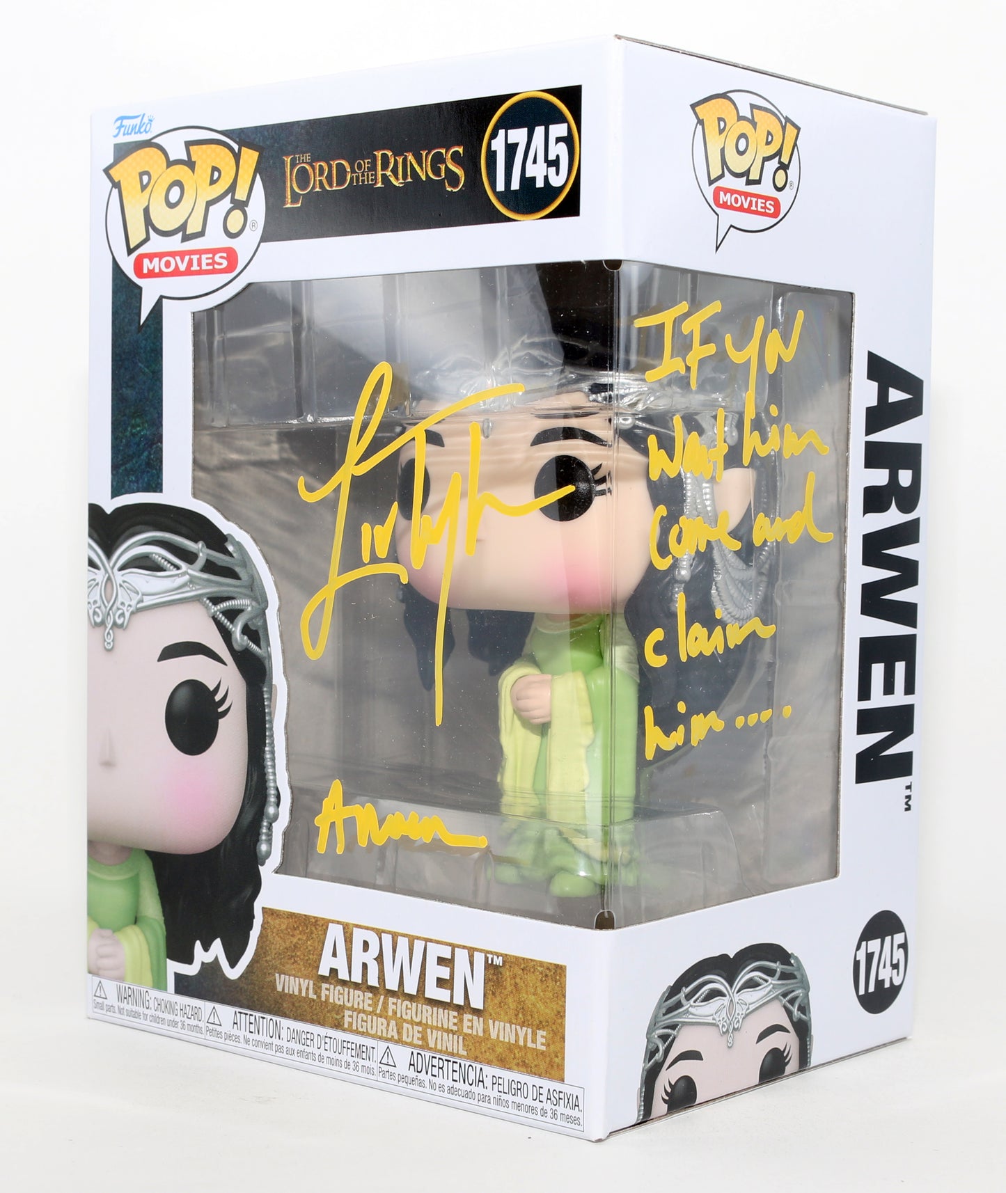 
                  
                    Liv Tyler as Arwen in The Lord of the Rings: Return of the King Signed Funko POP! #1745 with Character Name & Quote
                  
                
